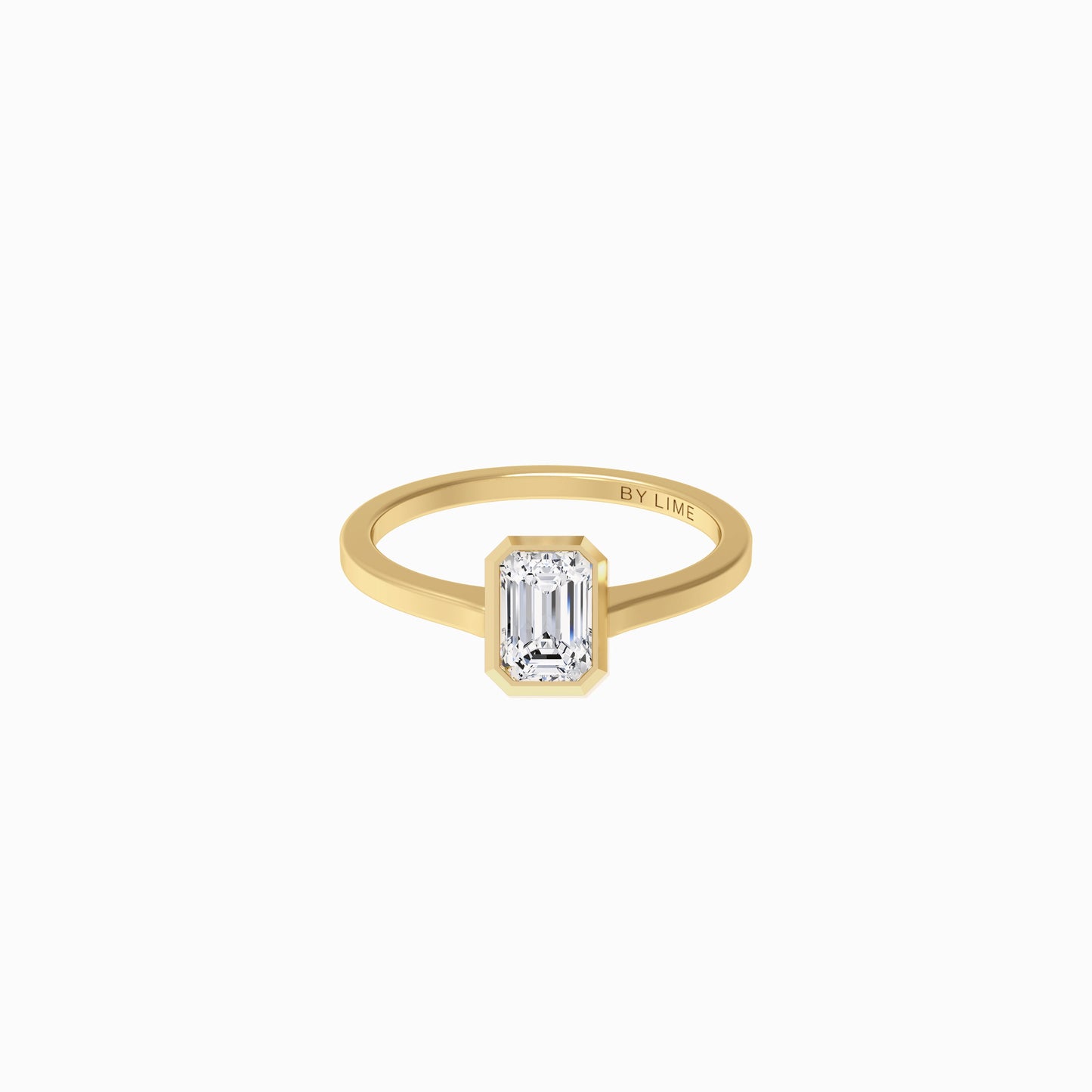 Bezel Emerald Cut Diamond Ring EVER