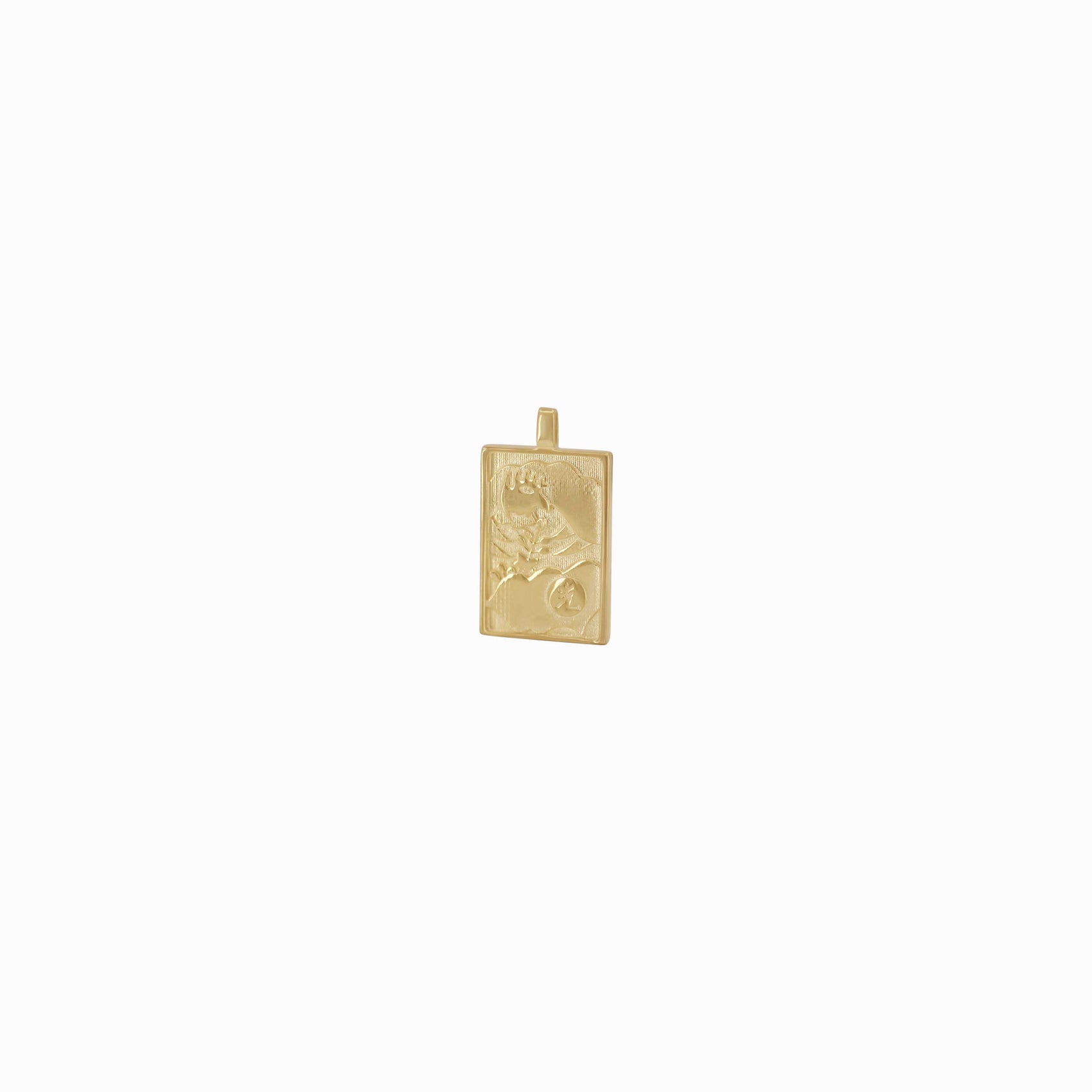 Korean Go-Stop Card Game Ogwang November Pendant 14K Solid Gold 오광 오동
