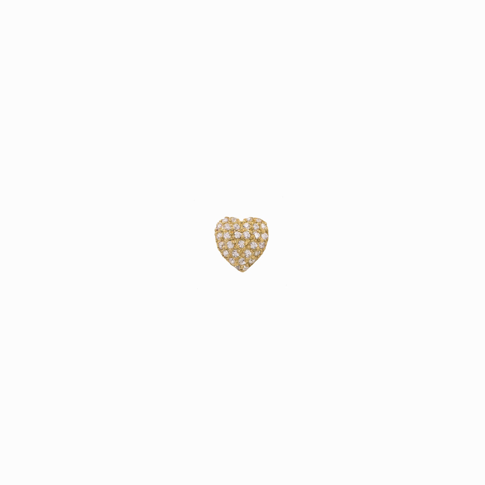 Eclipse Heart Pavé Diamond Charm 14K Gold
