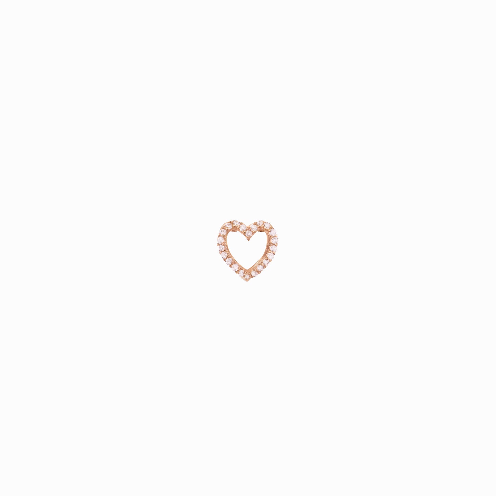 Eclipse Open Heart Pavé Diamond Charm 14K Rose Gold