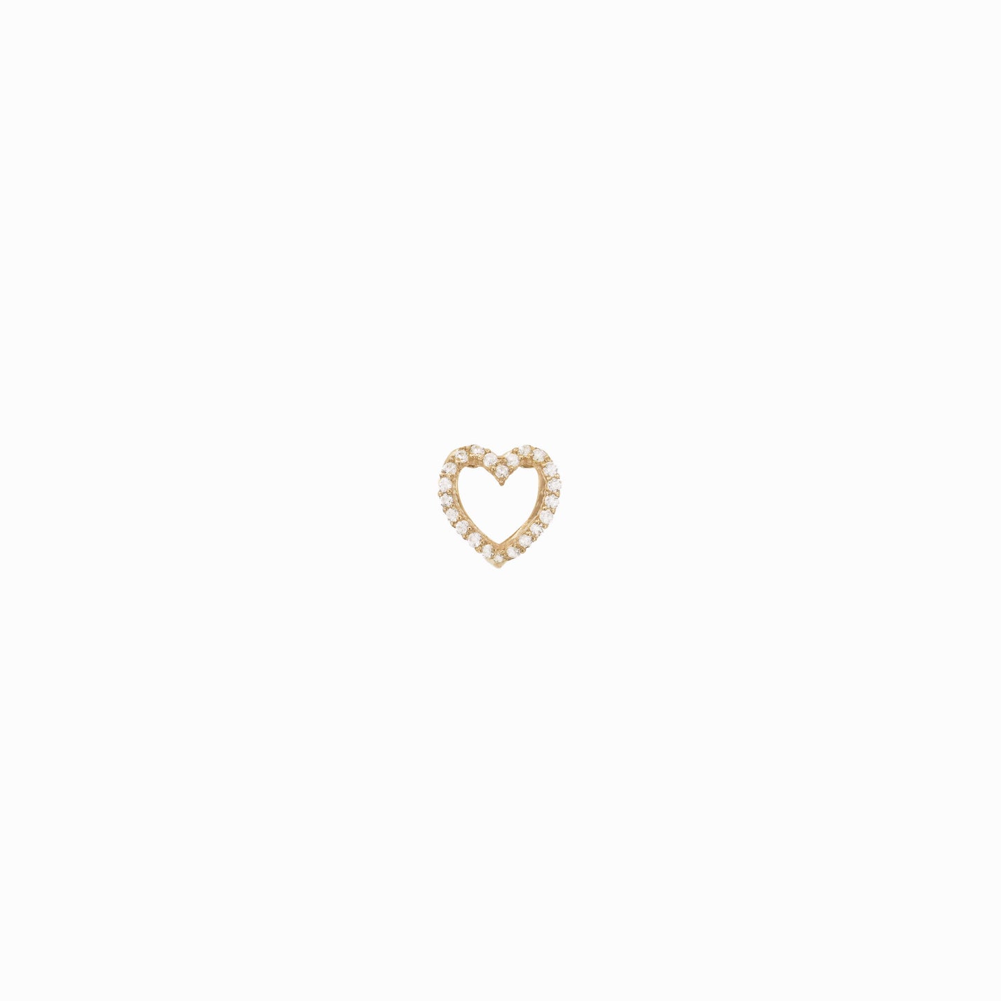 Eclipse Open Heart Pavé Lab Diamond Charm 14K Gold