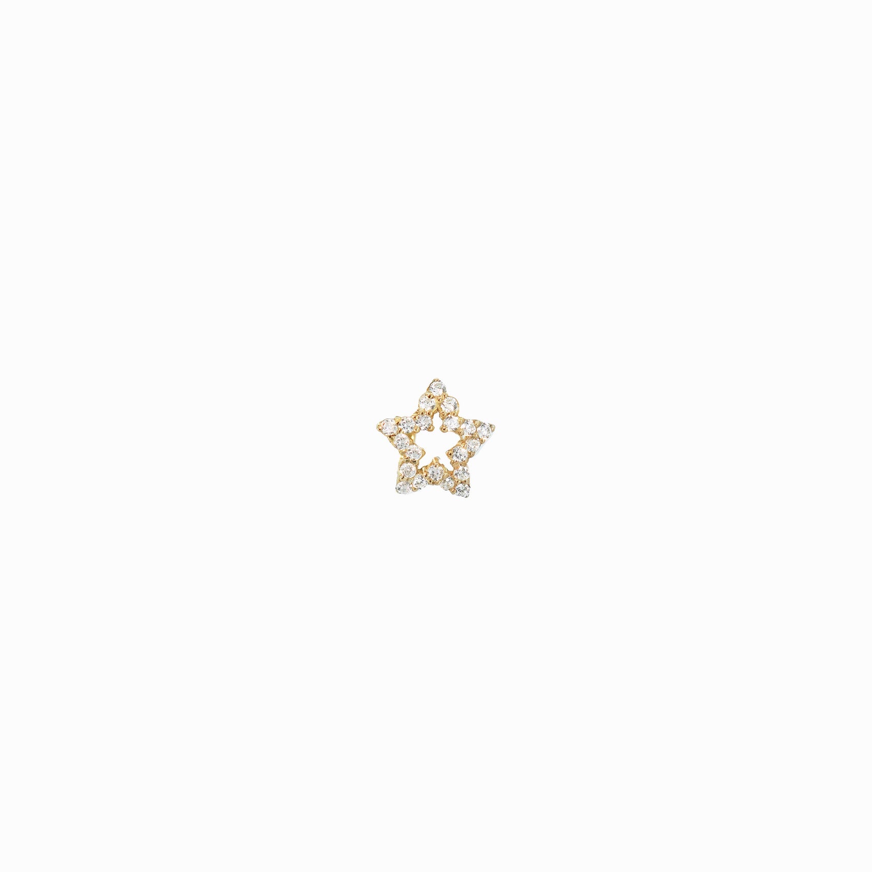 Eclipse Star Pavé Diamond Charm 14K Solid Gold