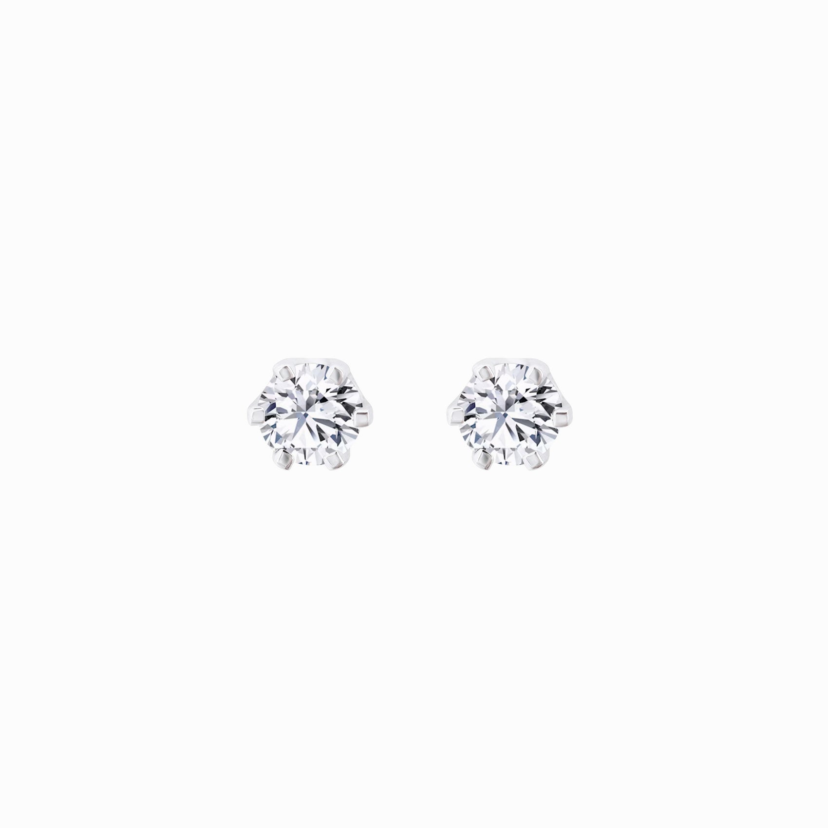 Lab Diamond Round Solitaire Stud Earrings 14K White Gold (0.42 ct. tw.)