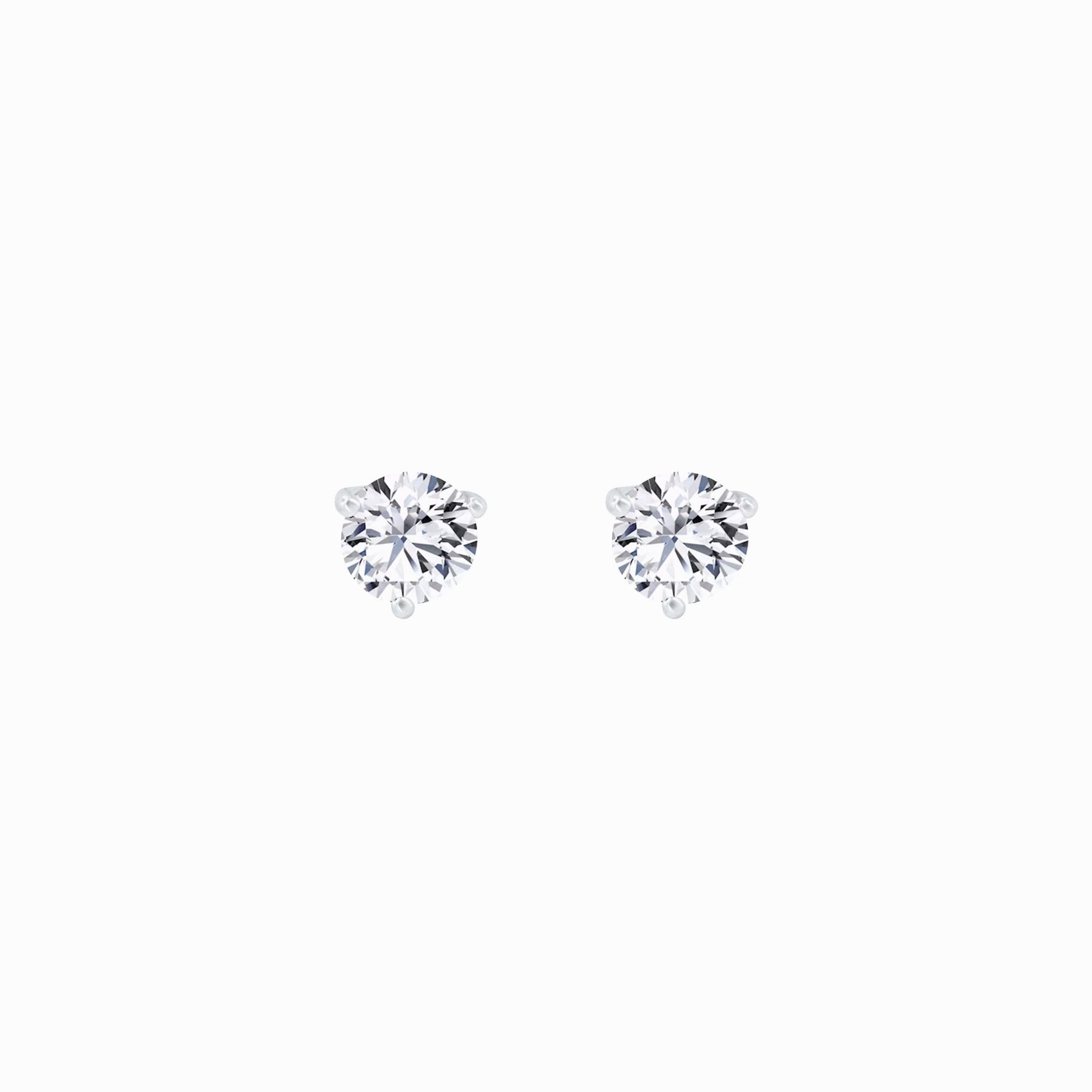 Lab Diamond Round Solitaire Stud Earrings 14K White Gold (0.51 ct. tw.)