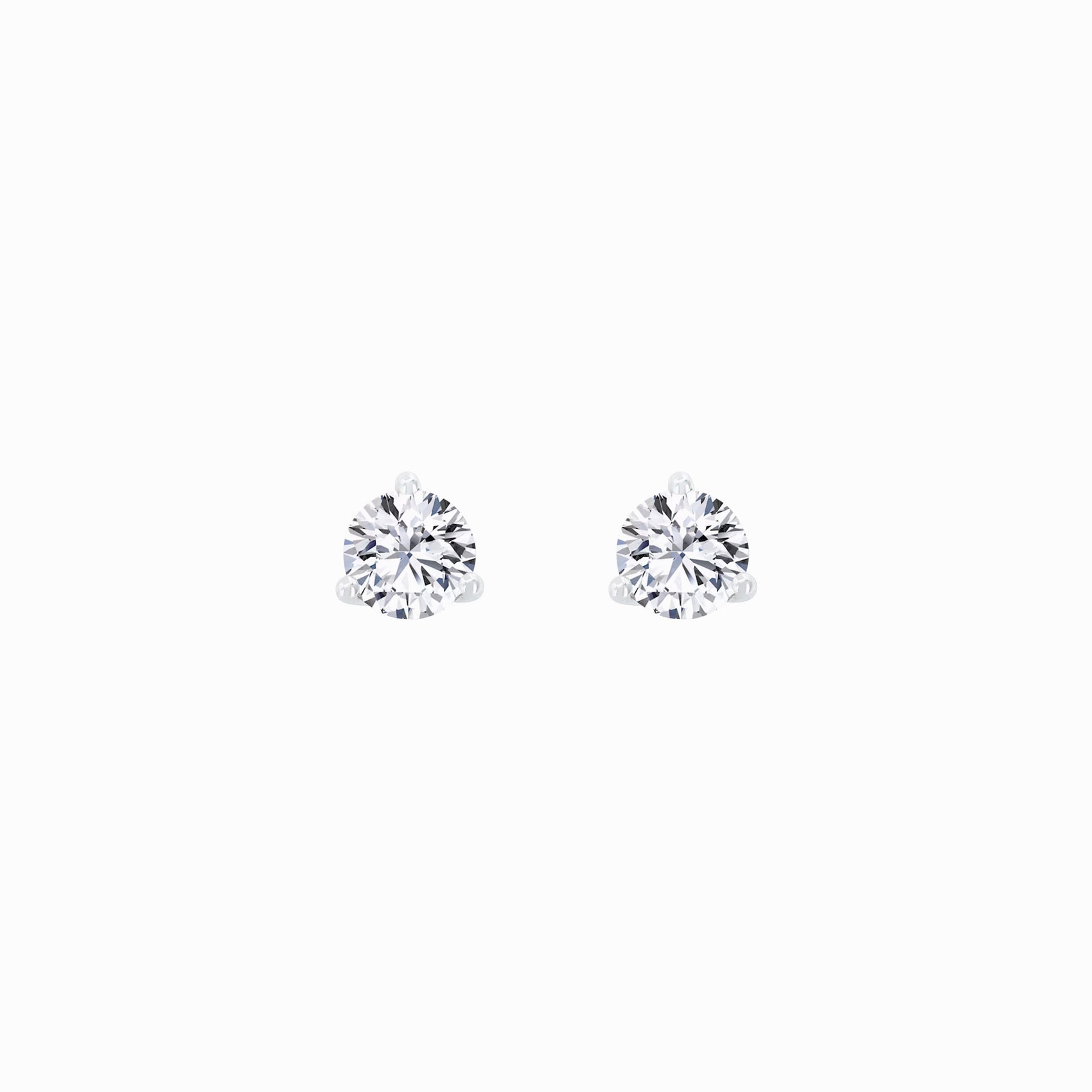 Lab Diamond Round Solitaire Stud Earrings 14K White Gold (0.48 ct. tw.)