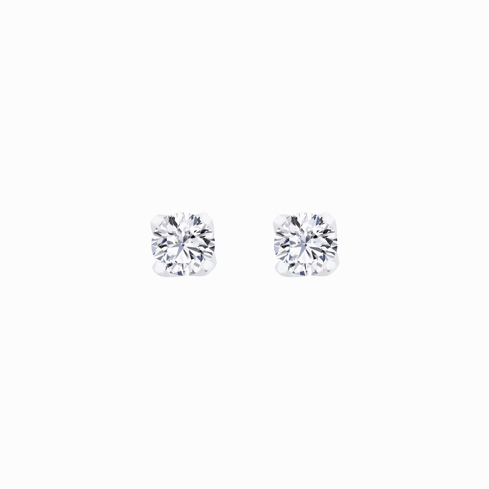 Lab Diamond Round Solitaire Stud Earrings 10K White Gold (0.51 ct. tw.)