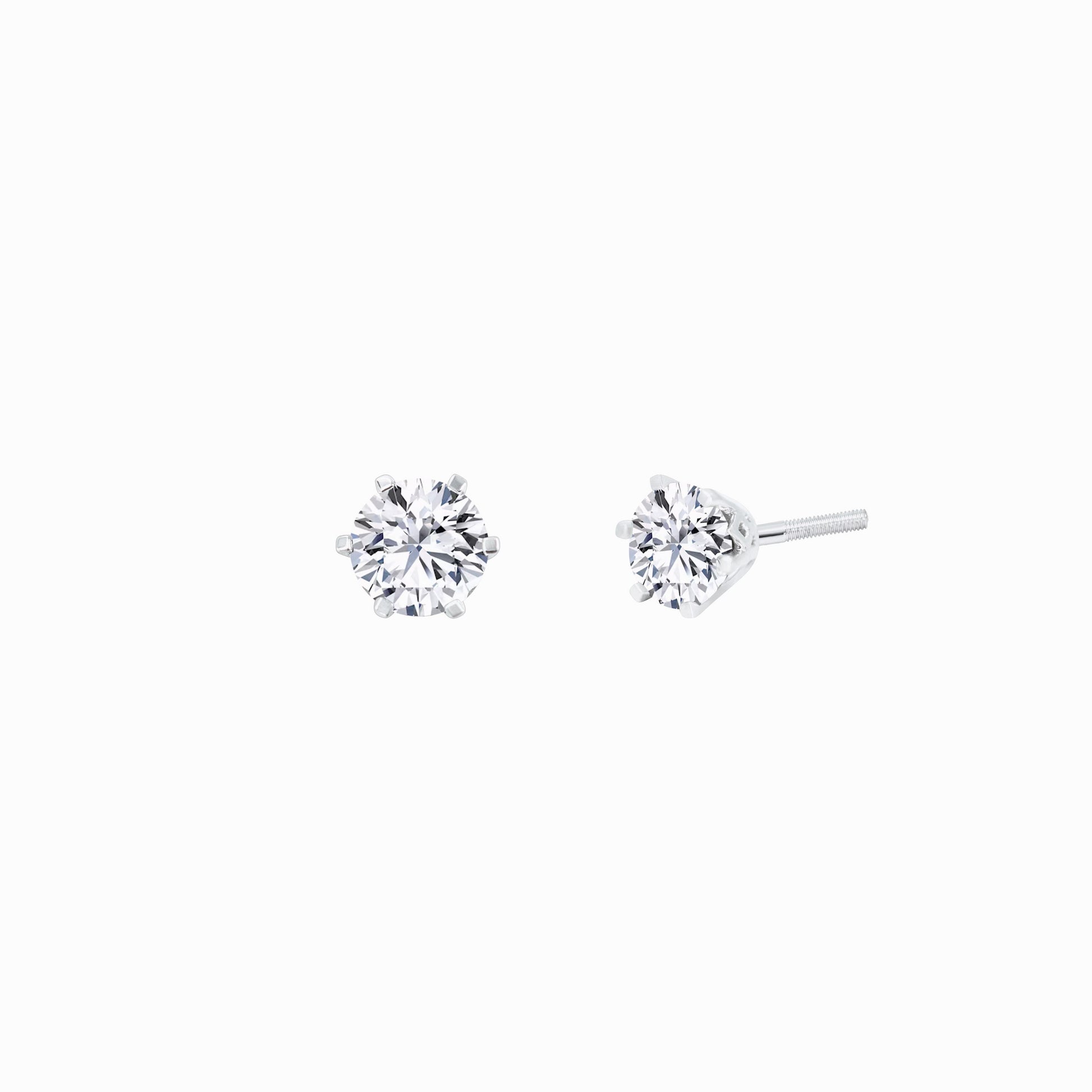 Lab Diamond Round Solitaire Stud Earrings 10K Gold (1.02 ct. tw.)