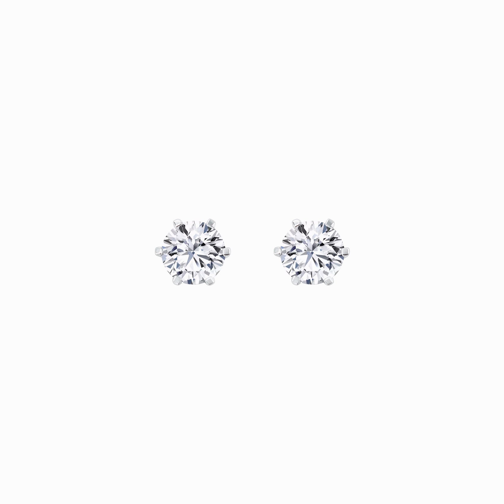 Lab Diamond Round Solitaire Stud Earrings 10K White Gold (1.02 ct. tw.)
