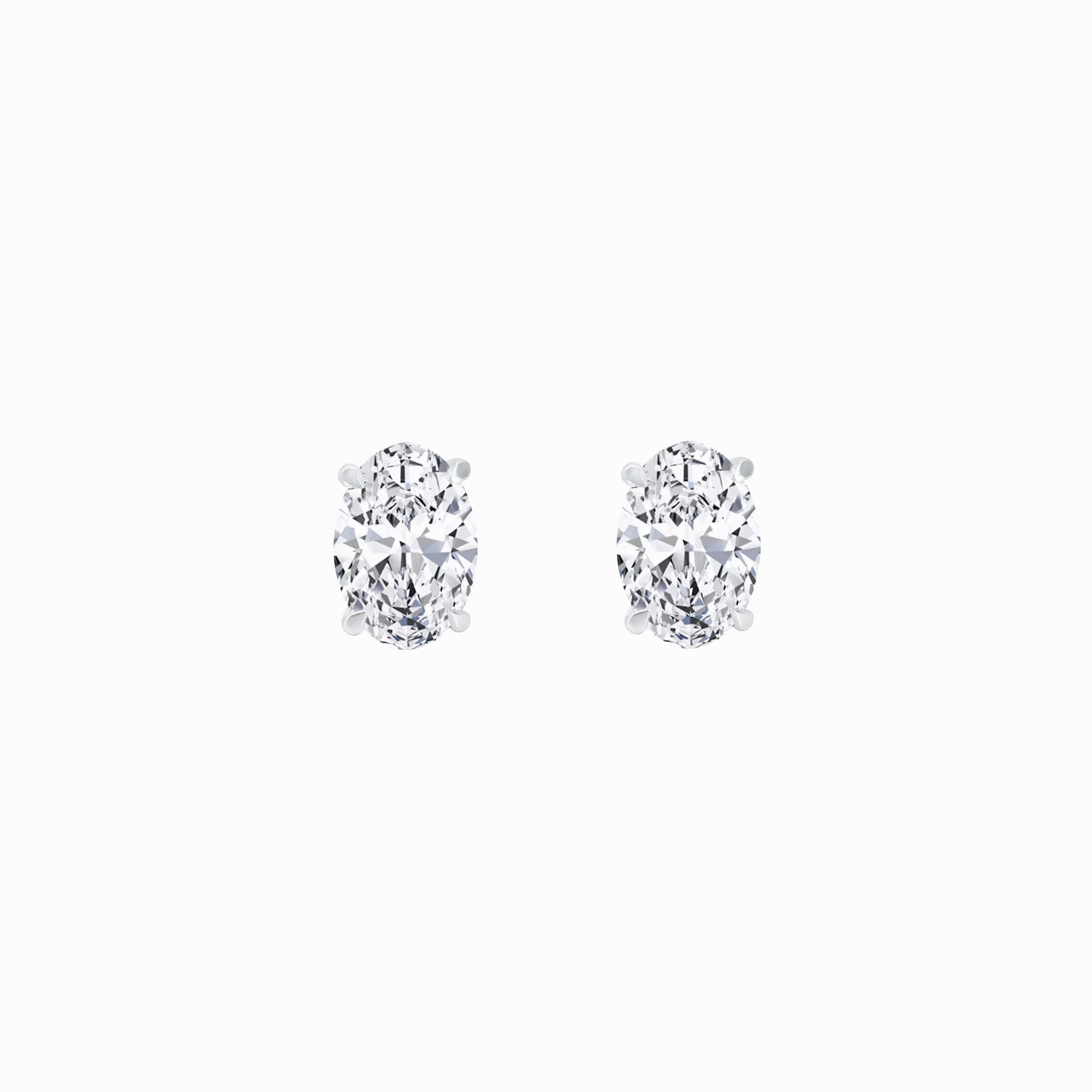 Lab Diamond Oval Stud Earrings 18K White Gold (2.08 ct. tw.)