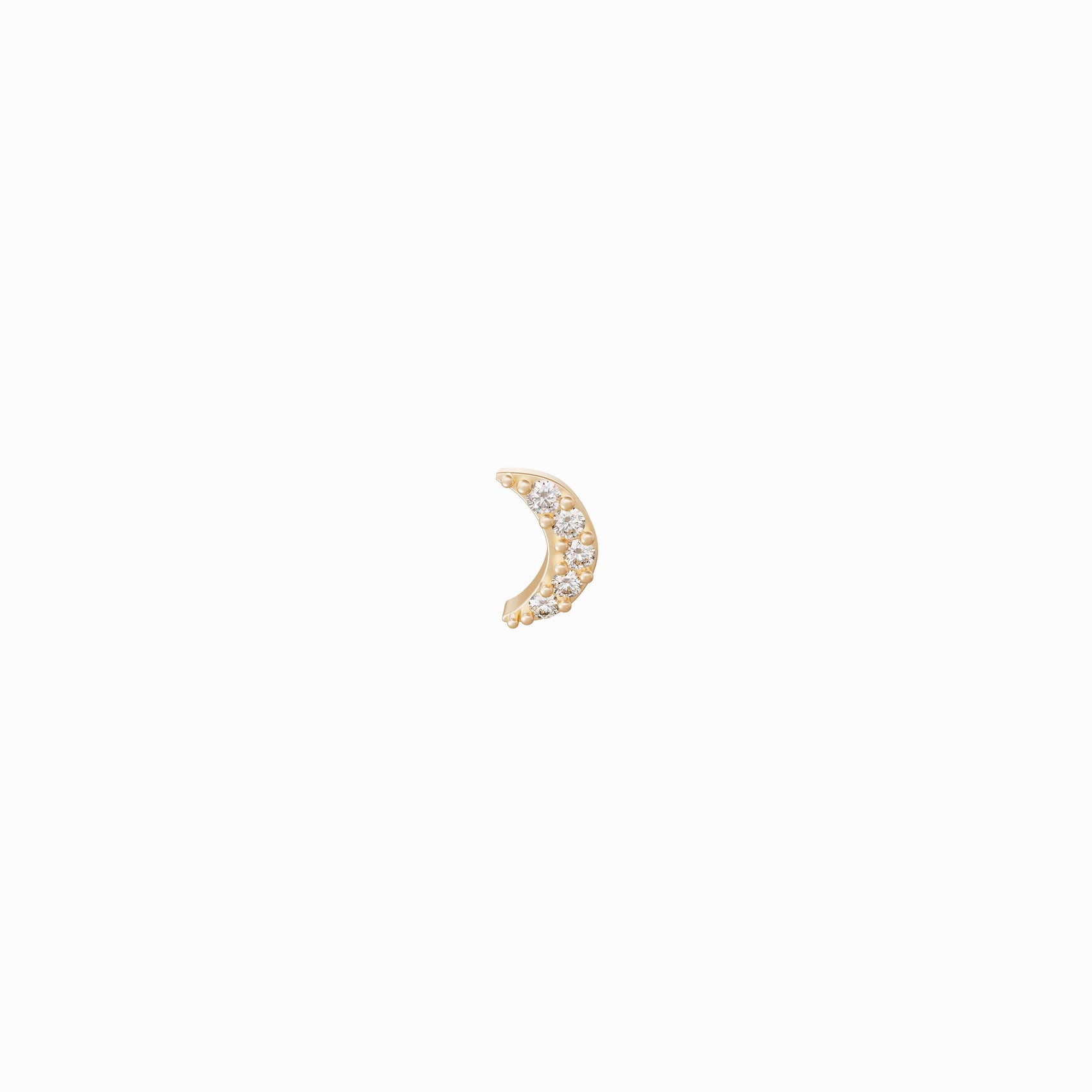 Crescent Pavé Lab Diamond Solid Stud Earrings 14K Gold