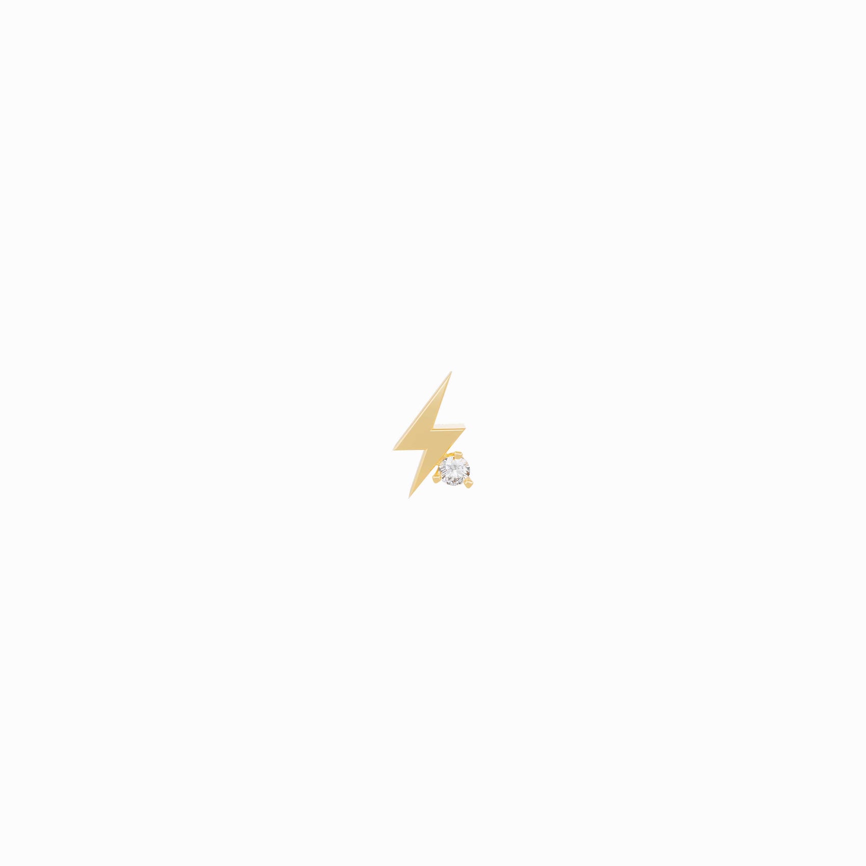 Lighting Bolt One Pavé Lab Diamond Stud Earrings 14K Gold