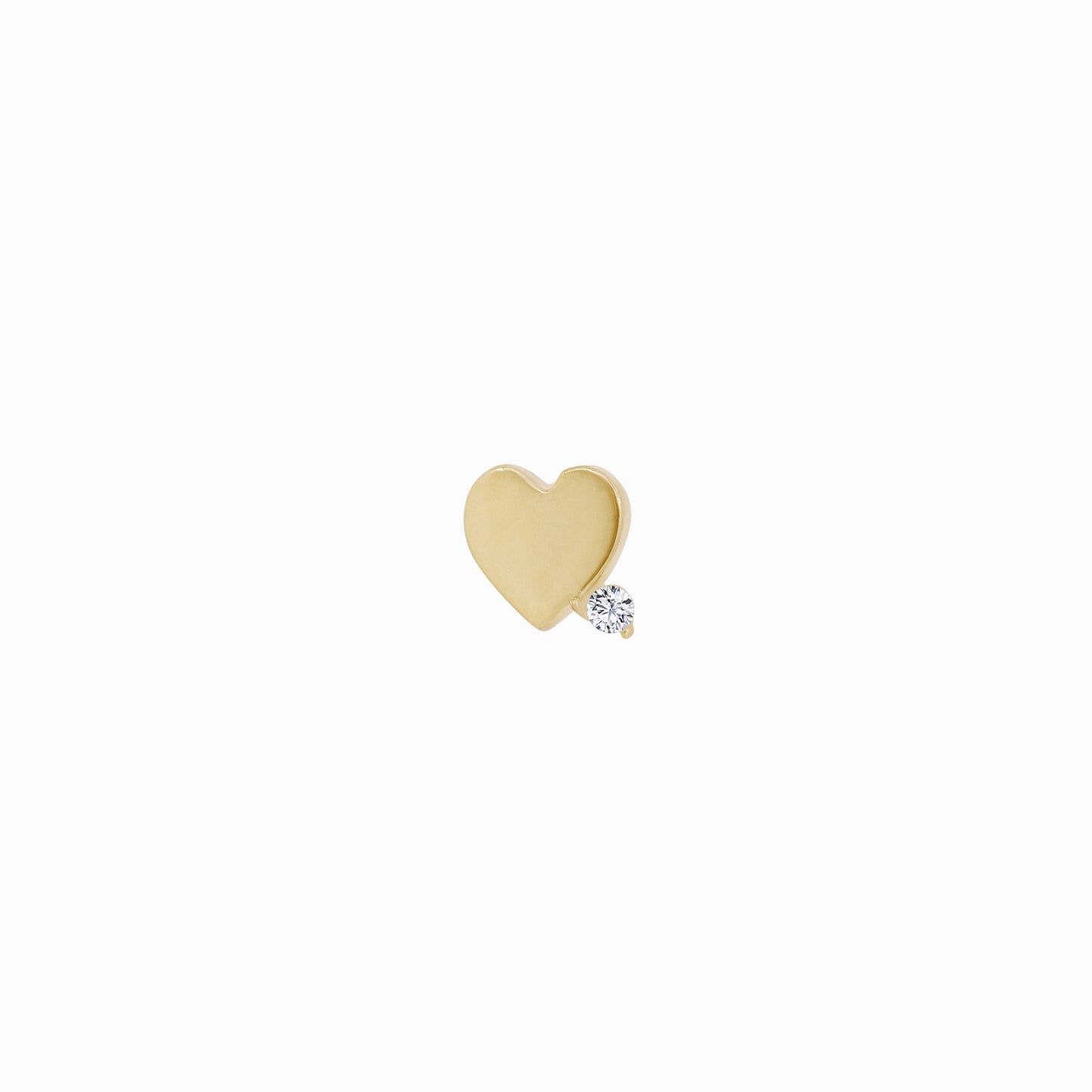 Heart One Pavé Lab Diamond Stud Earrings 14K Gold