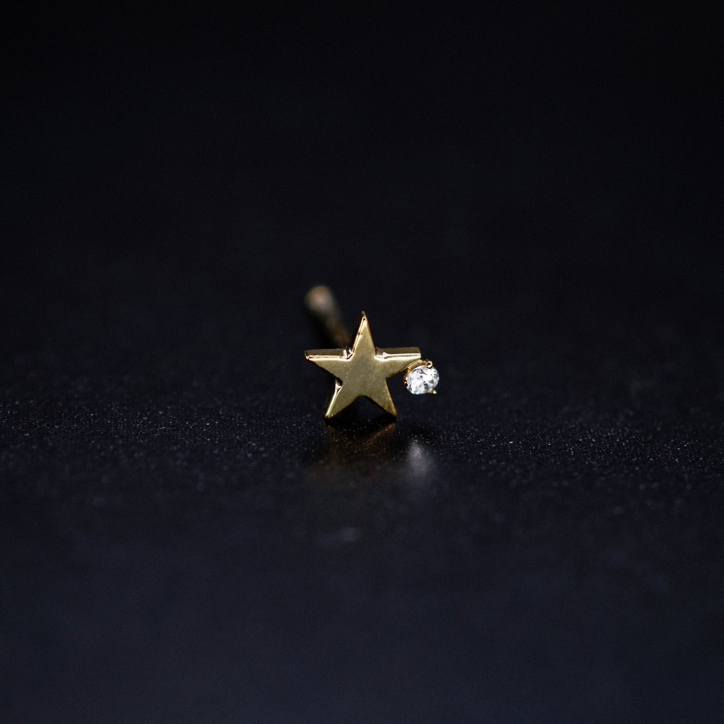 Star One Pavé Lab Diamond Stud Earrings 14K Gold