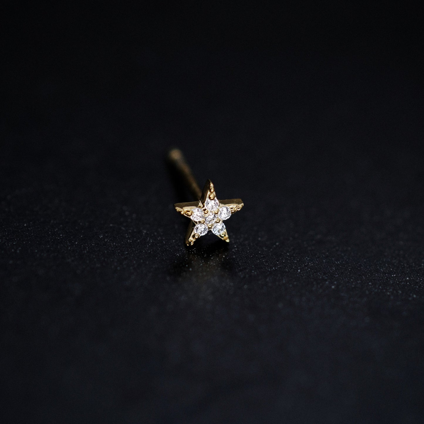 Star Pavé Lab Diamond Stud Earrings 14K Gold