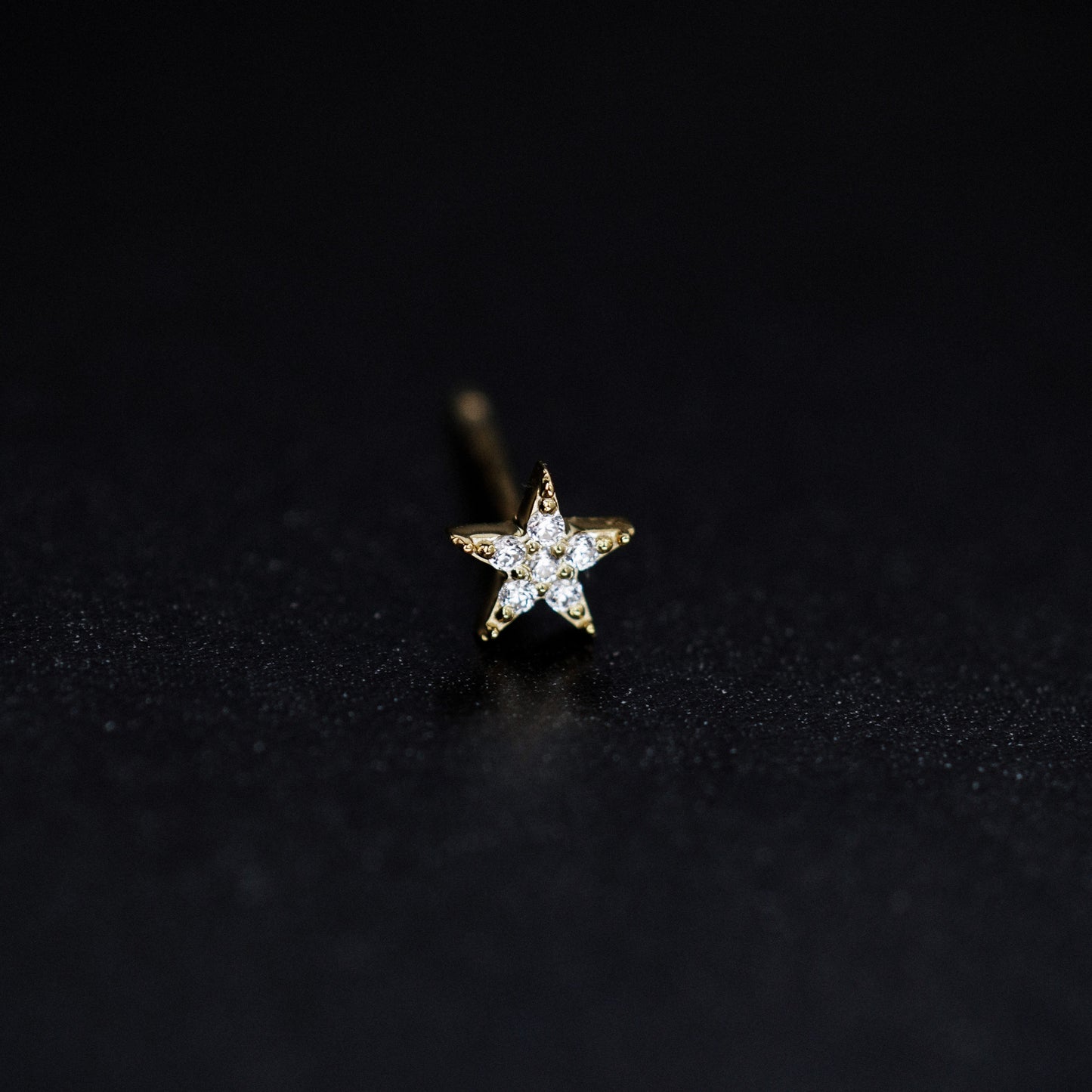 Star Pavé Lab Diamond Stud Earrings 14K Gold