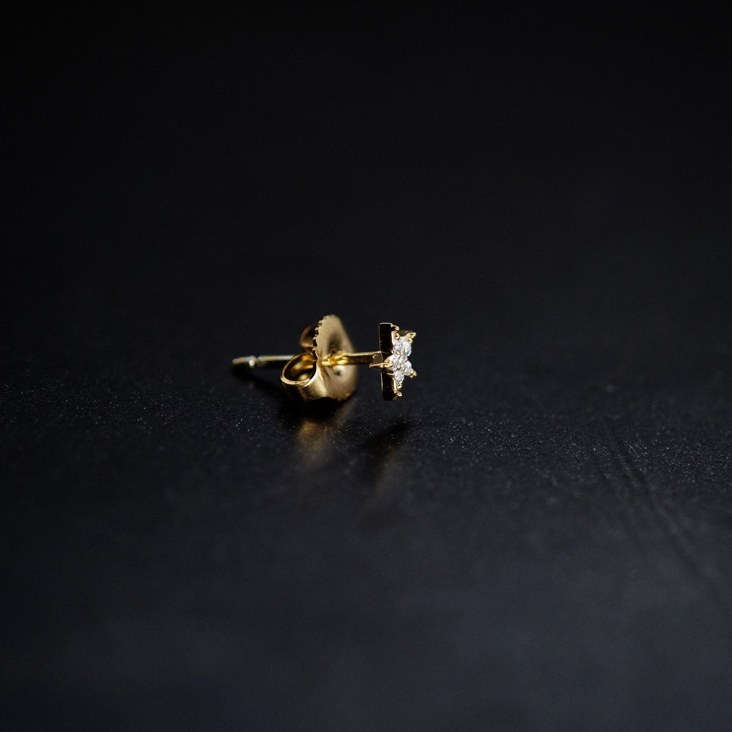 Star Pavé Lab Diamond Stud Earrings 14K Gold