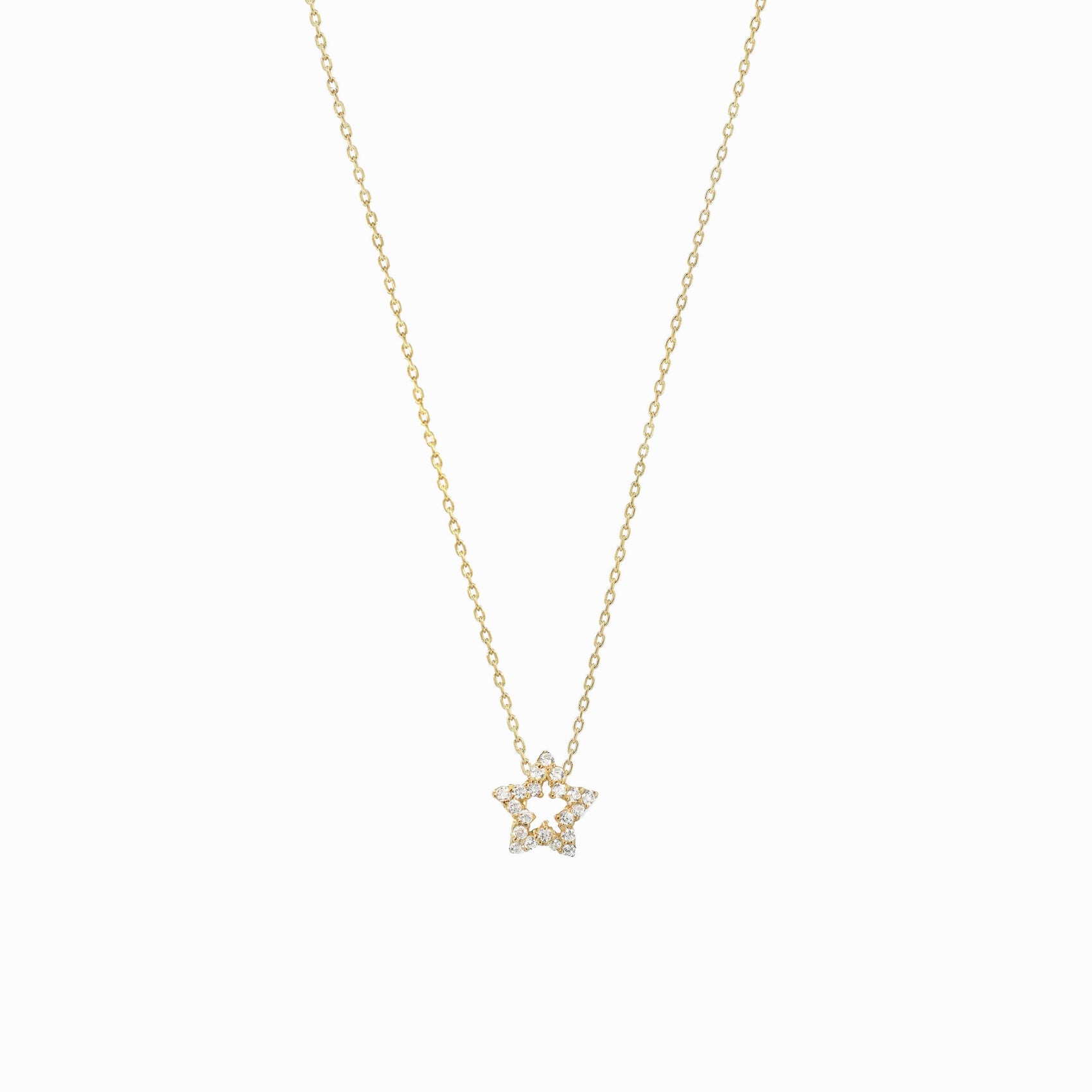 Eclipse Star Pavé Lab Diamond Necklace 14K Solid Gold