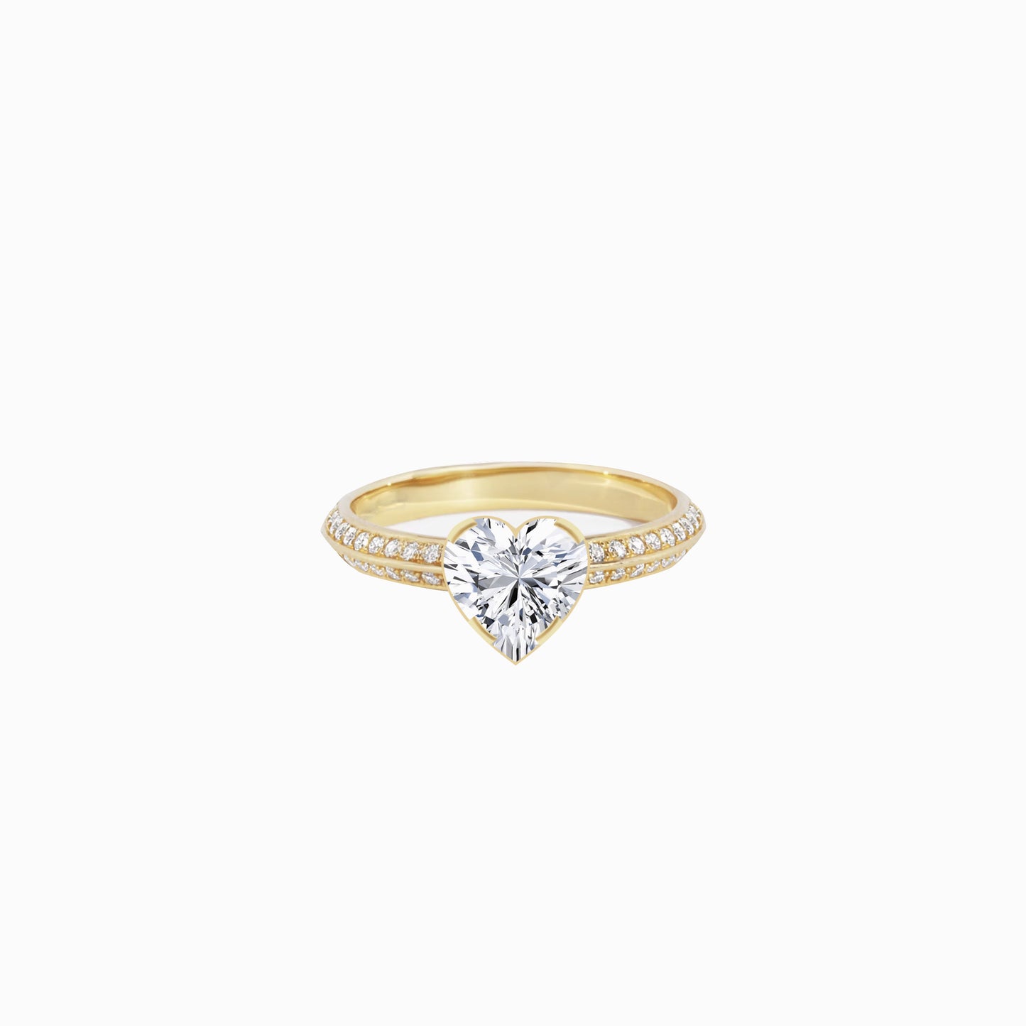 Heart Cut Pavé Diamond Ring Gold | LUV