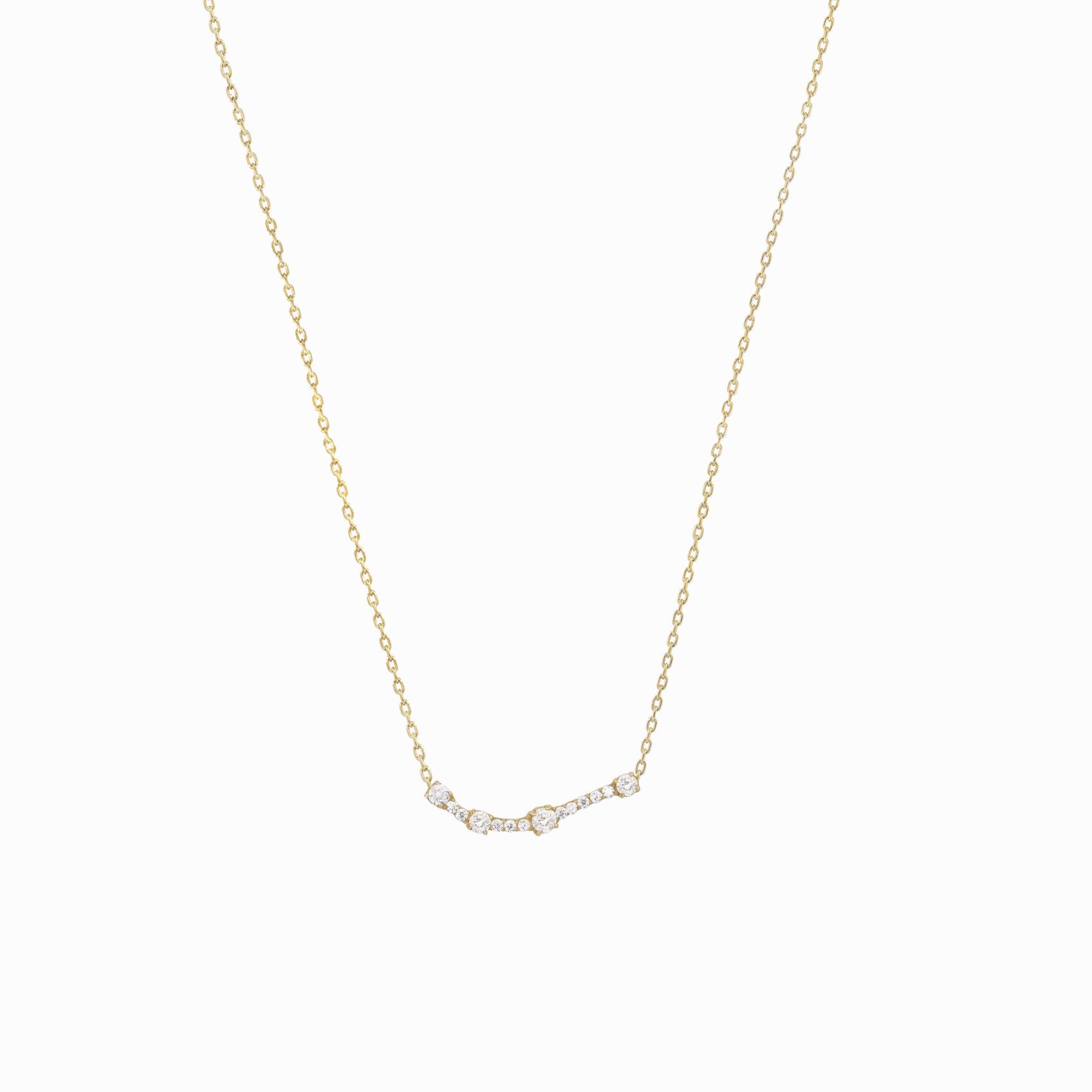 Aries Constellation Pavé Lab Diamond Necklace 14k Solid Gold