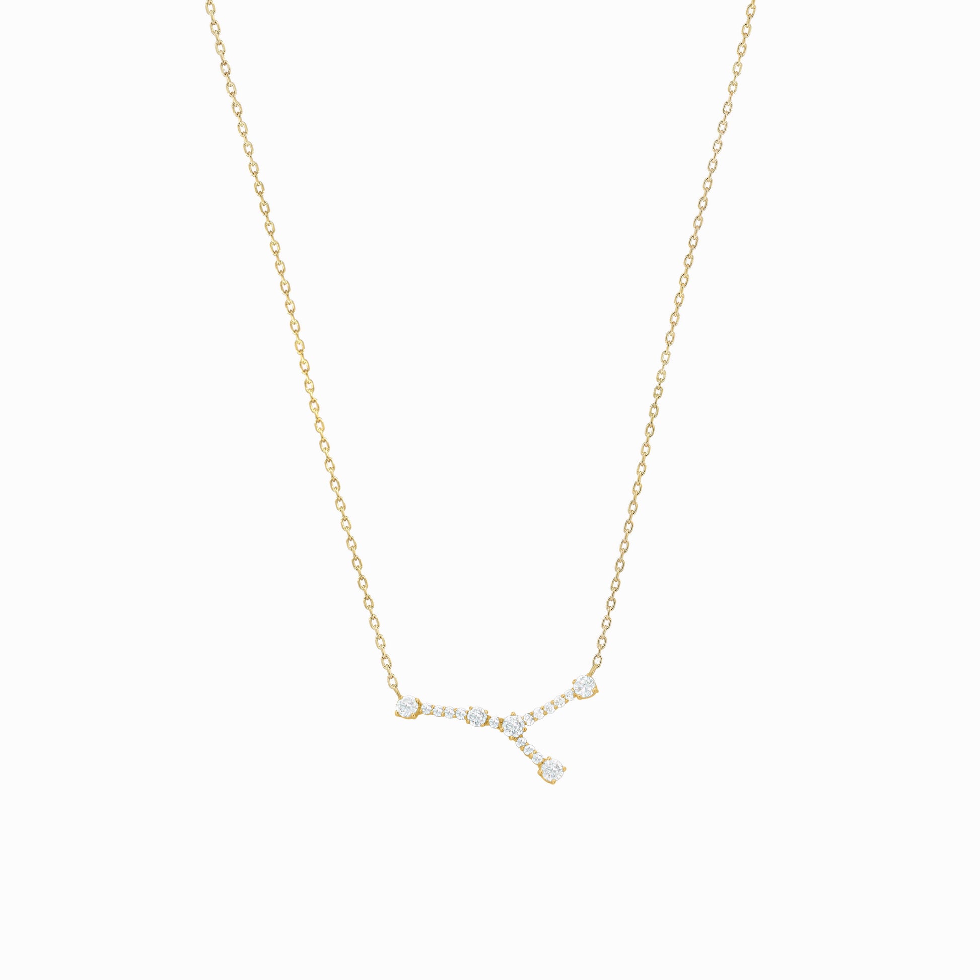 Cancer Constellation Pavé Lab Diamond Necklace 14K Solid Gold