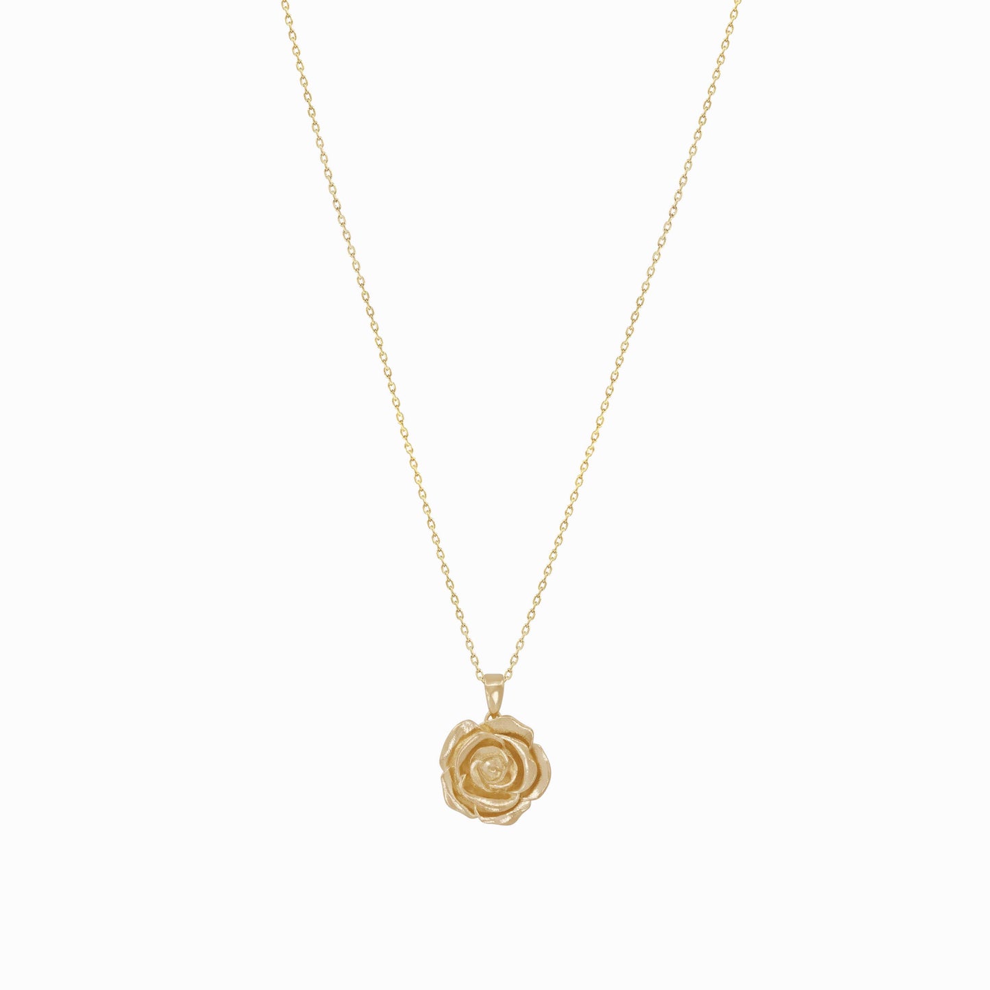 Rose Flower Pendant Charm 14K Gold