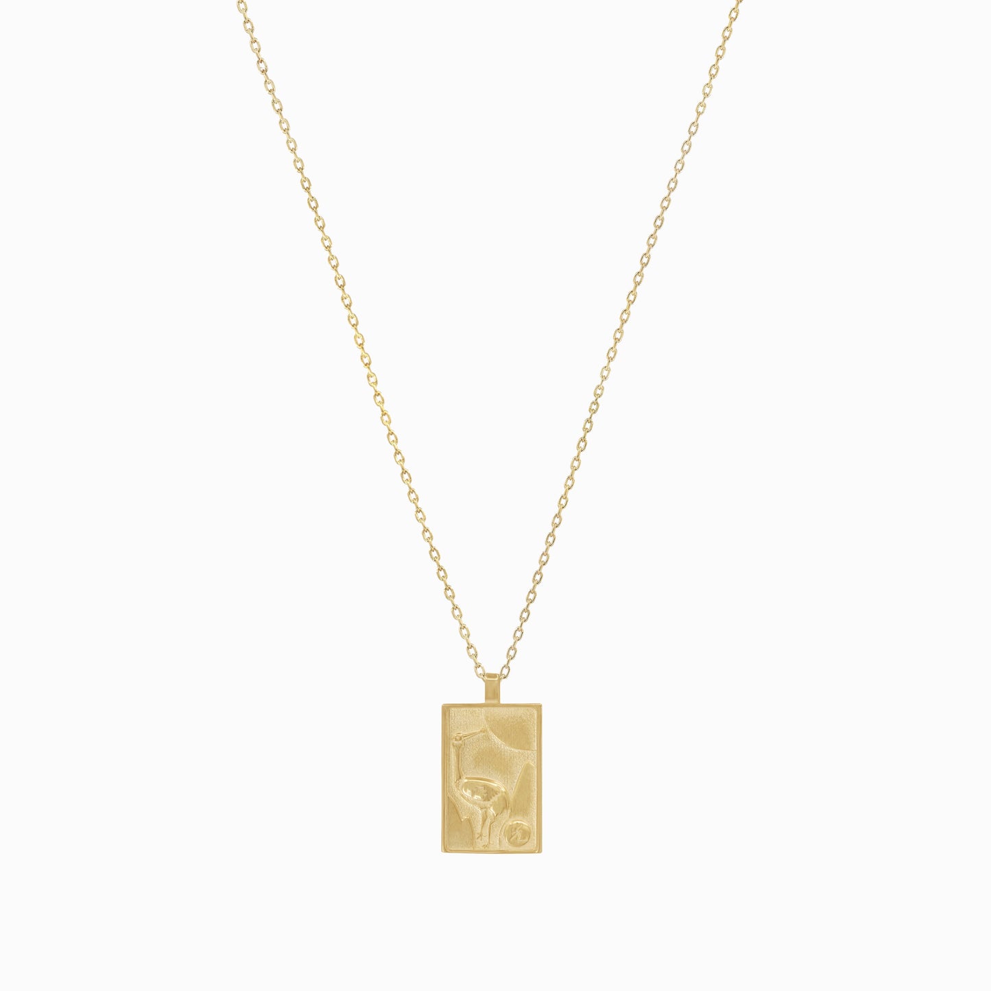 Korean Go-Stop Card Game Ogwang January Pendant Necklace 14K Solid Gold 오광 송학
