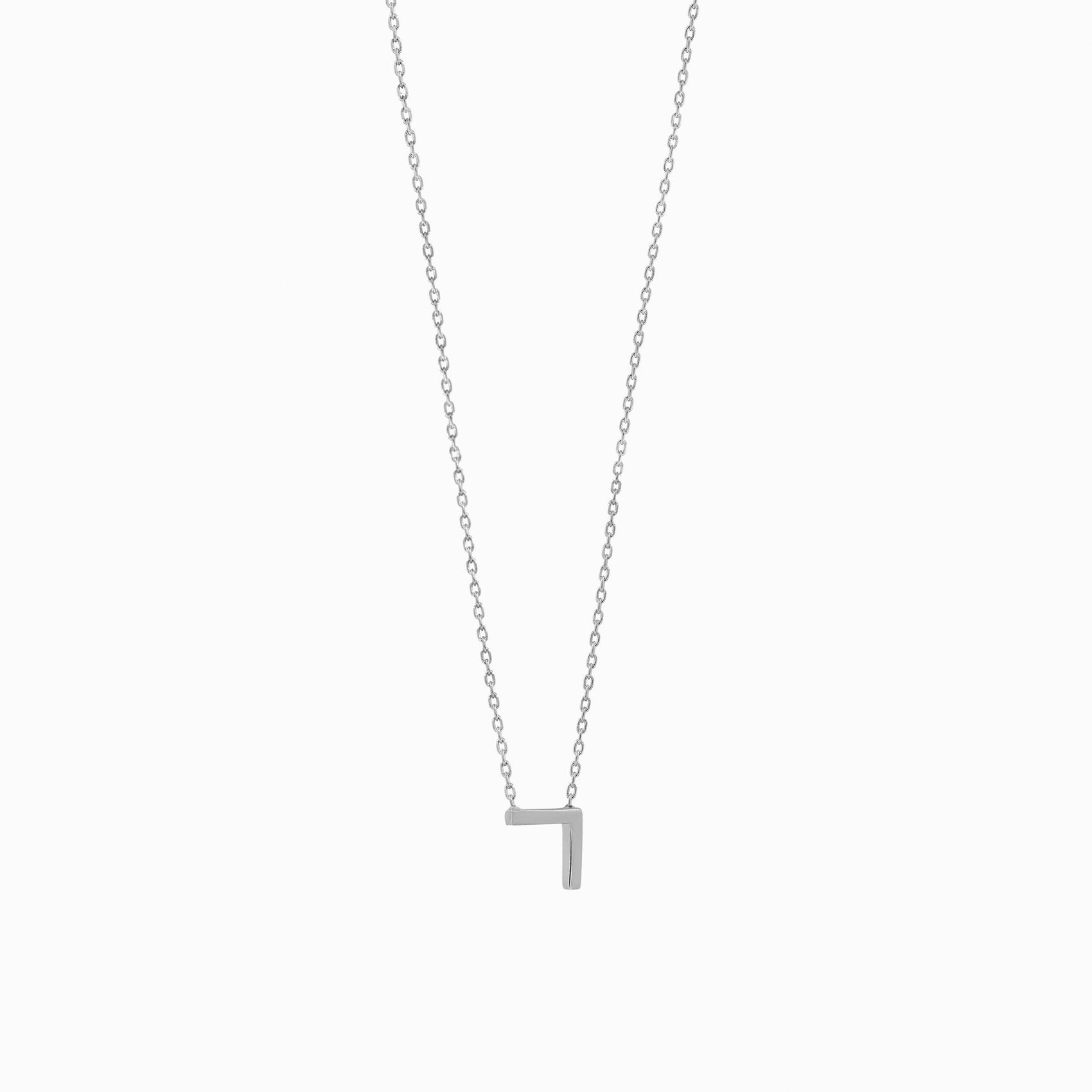 Korean Hangul Letter Necklace Sterling Silver ㄱ
