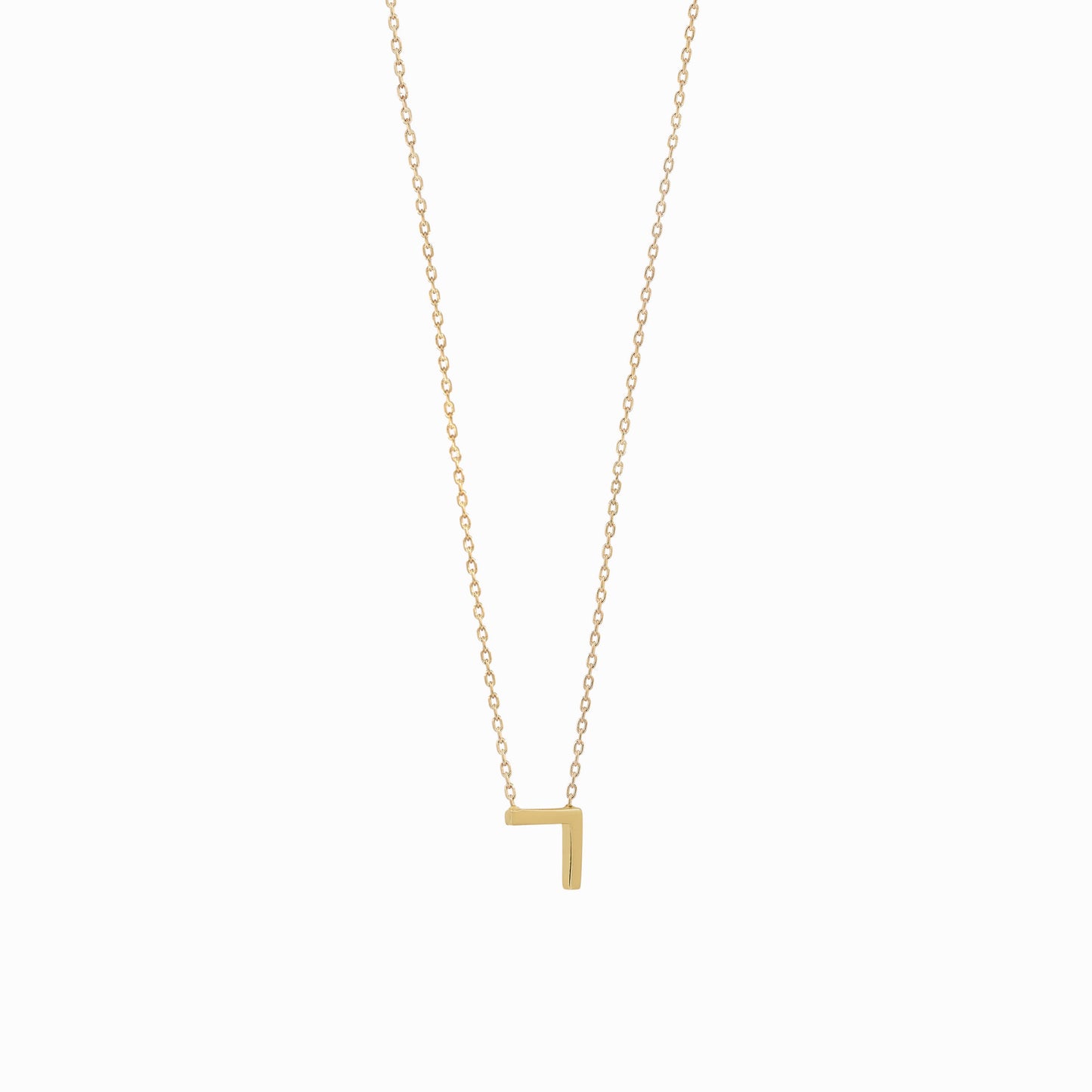 Hangul Korean Letter Solid Gold Necklace ㄱ