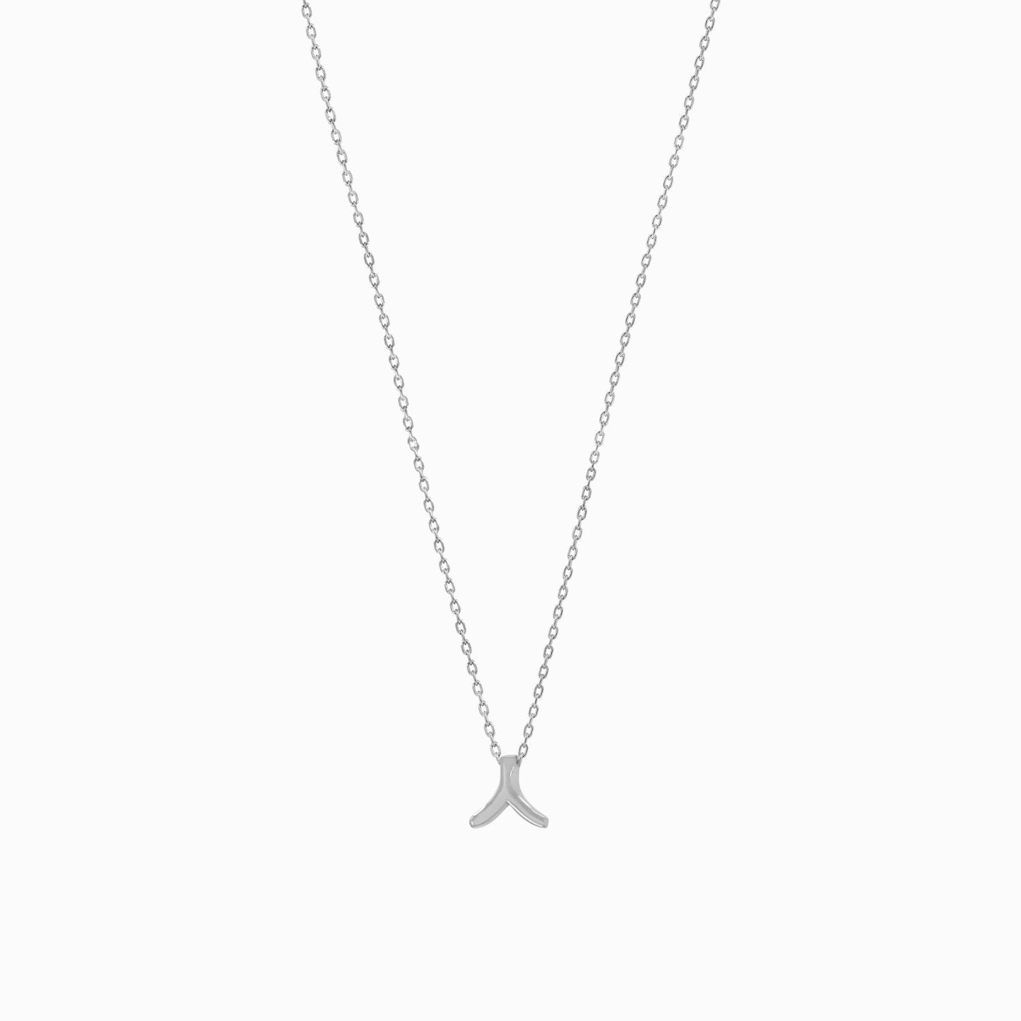 Korean Hangul Letter Necklace Sterling Silver ㅅ