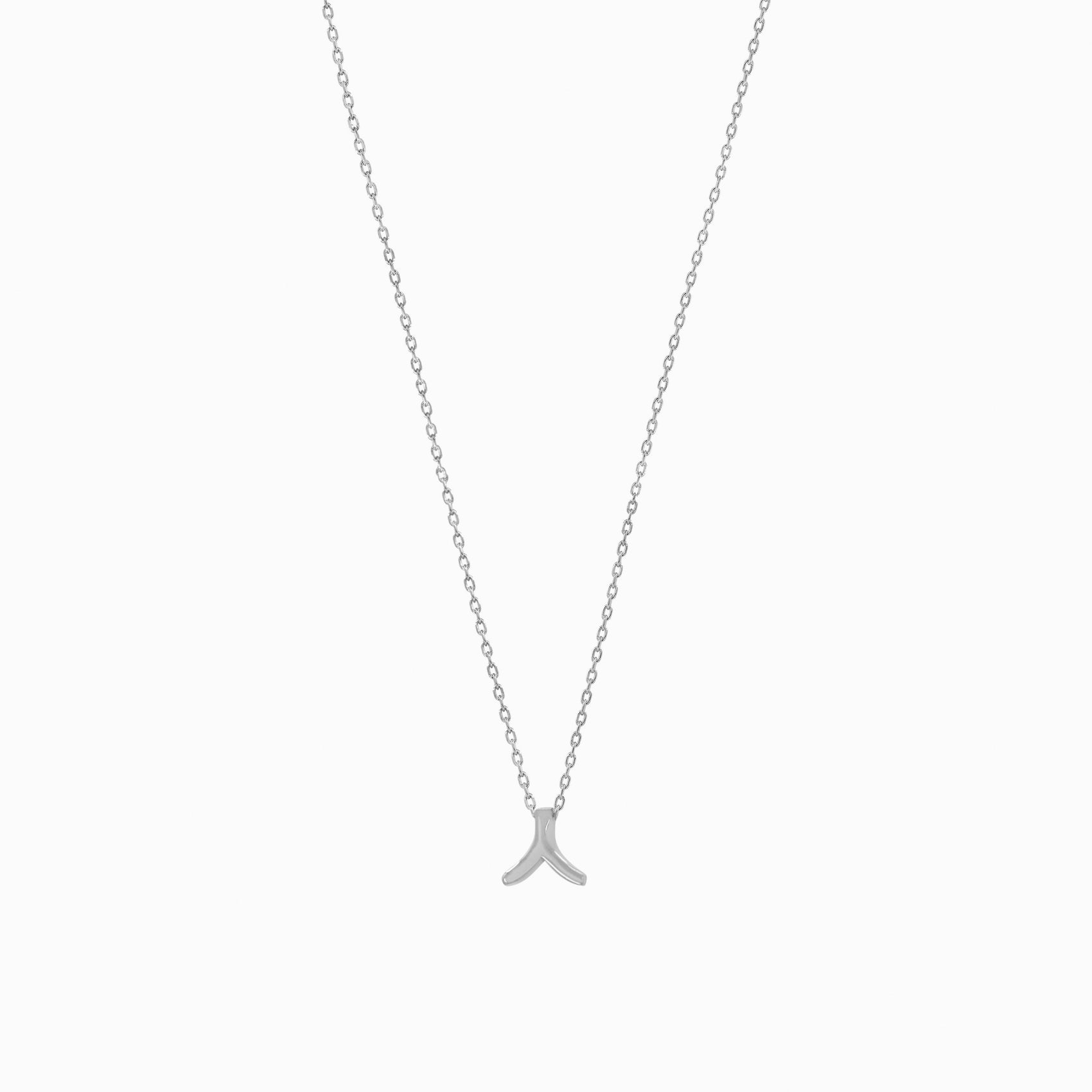 Korean Hangul Letter Necklace Sterling Silver ㅅ