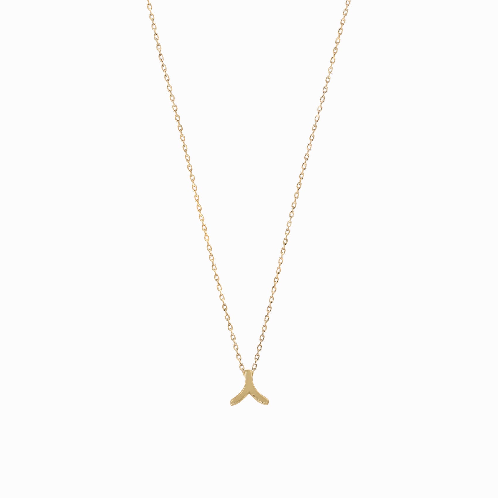 Korean Hangul LetterNecklace 14K Solid Gold ㅅ