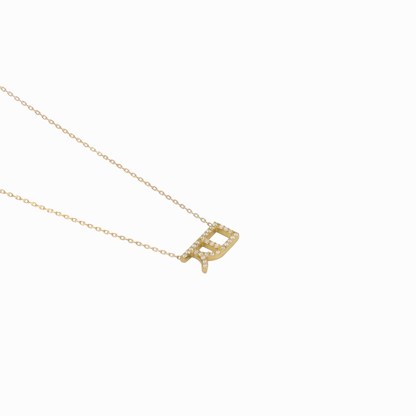 Korean Custom Hangul Letter Pavé Lab Diamond Necklace 14K Solid Gold ㅈㅁ – Personalized