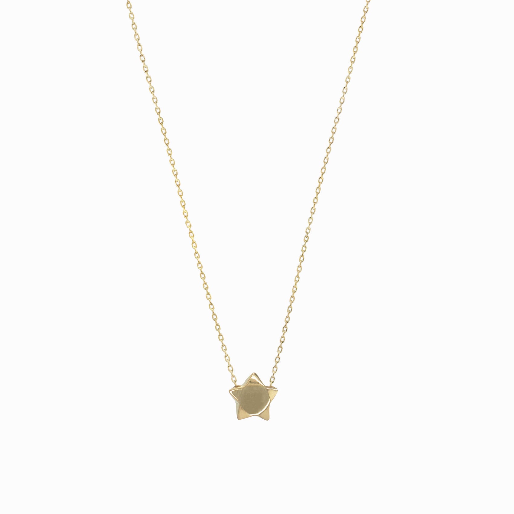 Star Origami Necklace 14K Solid Gold