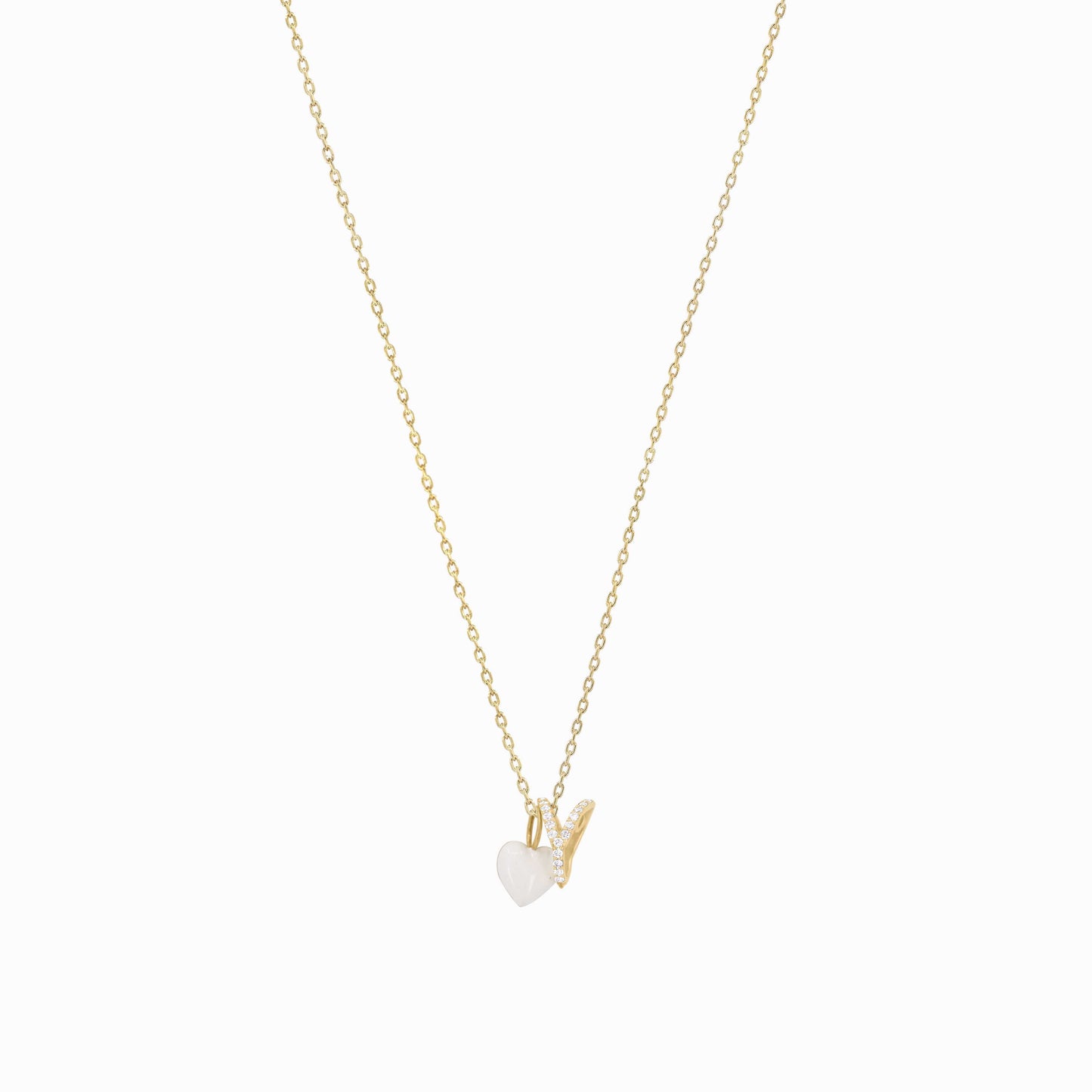 Eclipse Y Initial Letter Pavé Lab Diamond Necklace 14K Gold