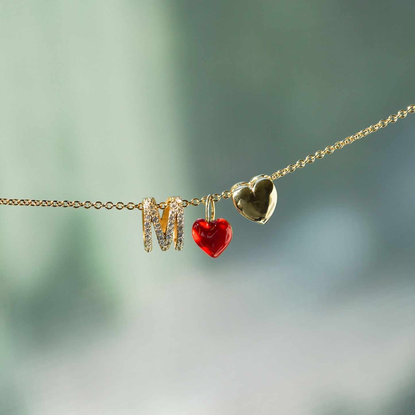 Eclipse Puffy Heart Charm 14K Gold