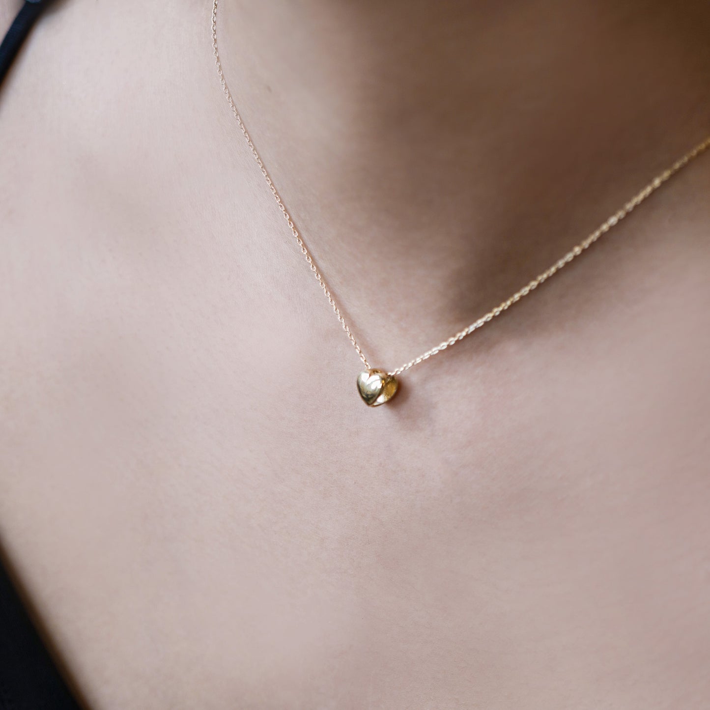 Eclipse Puffy Heart Charm 14K Gold