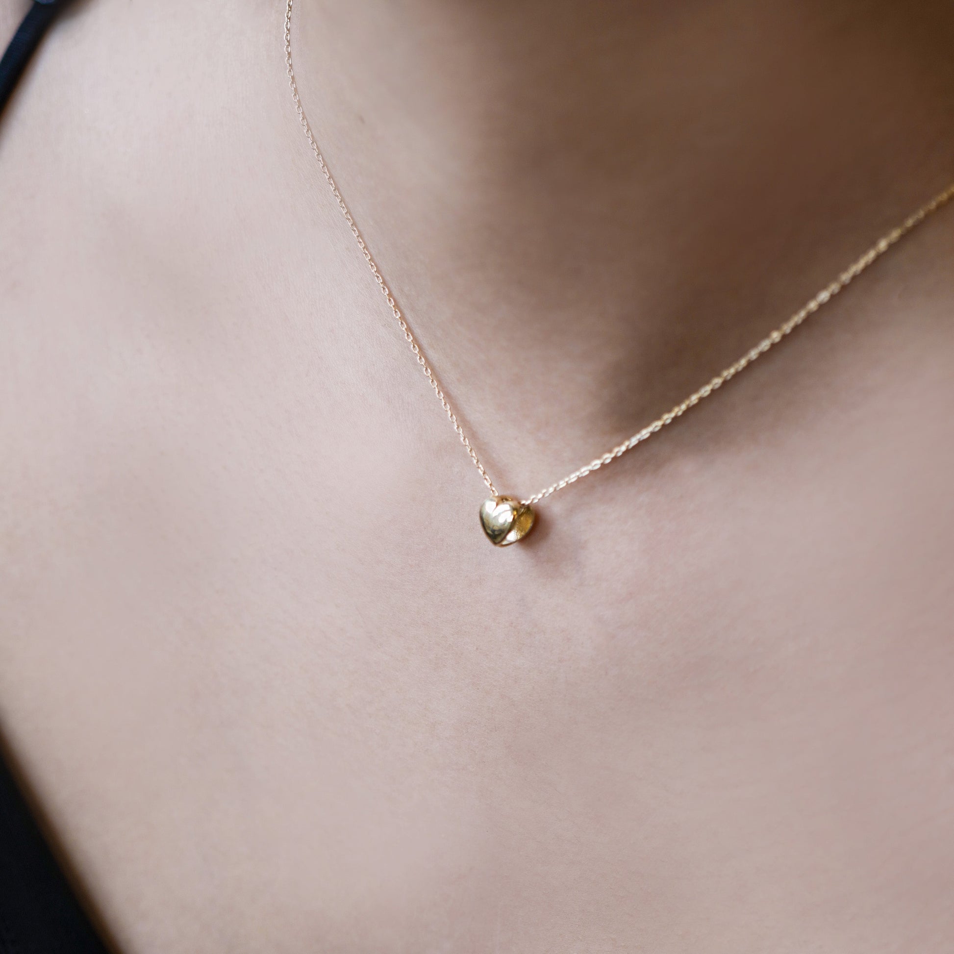 Eclipse Puffy Heart Charm 14K Gold
