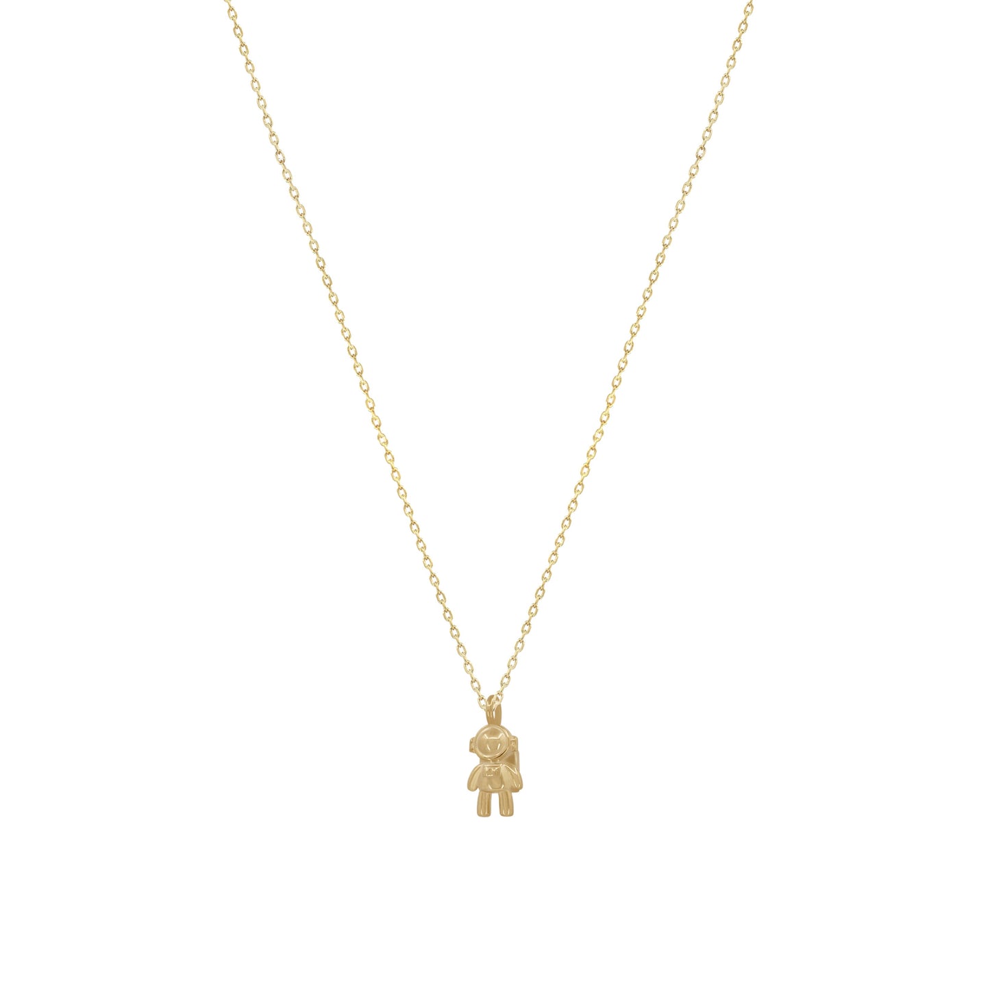 Astronaut Pendant Necklace 14K Solid Gold