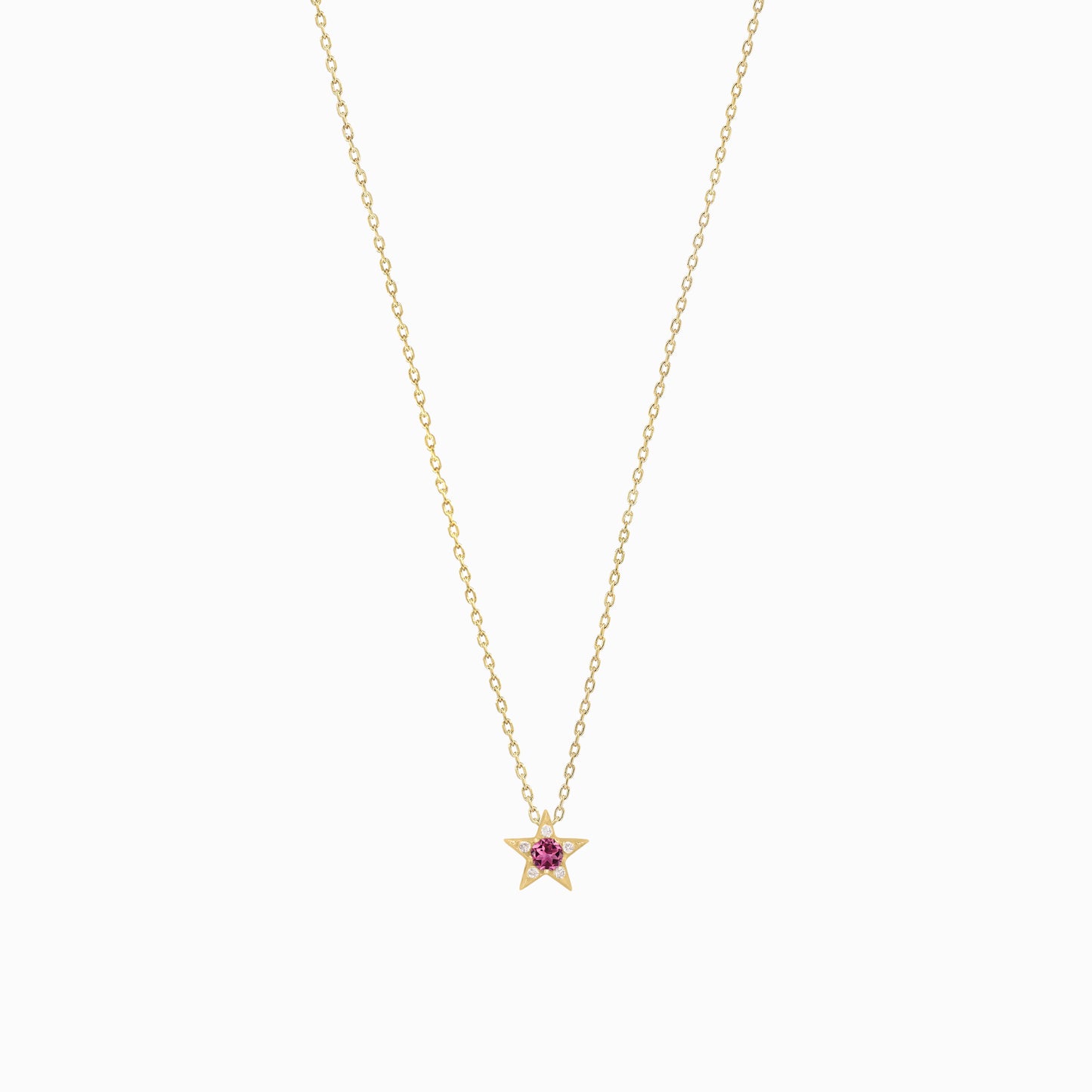 Star Blue Topaz Necklaces Pavé Lab Diamond Necklace 14K Solid Gold | December Birthstone