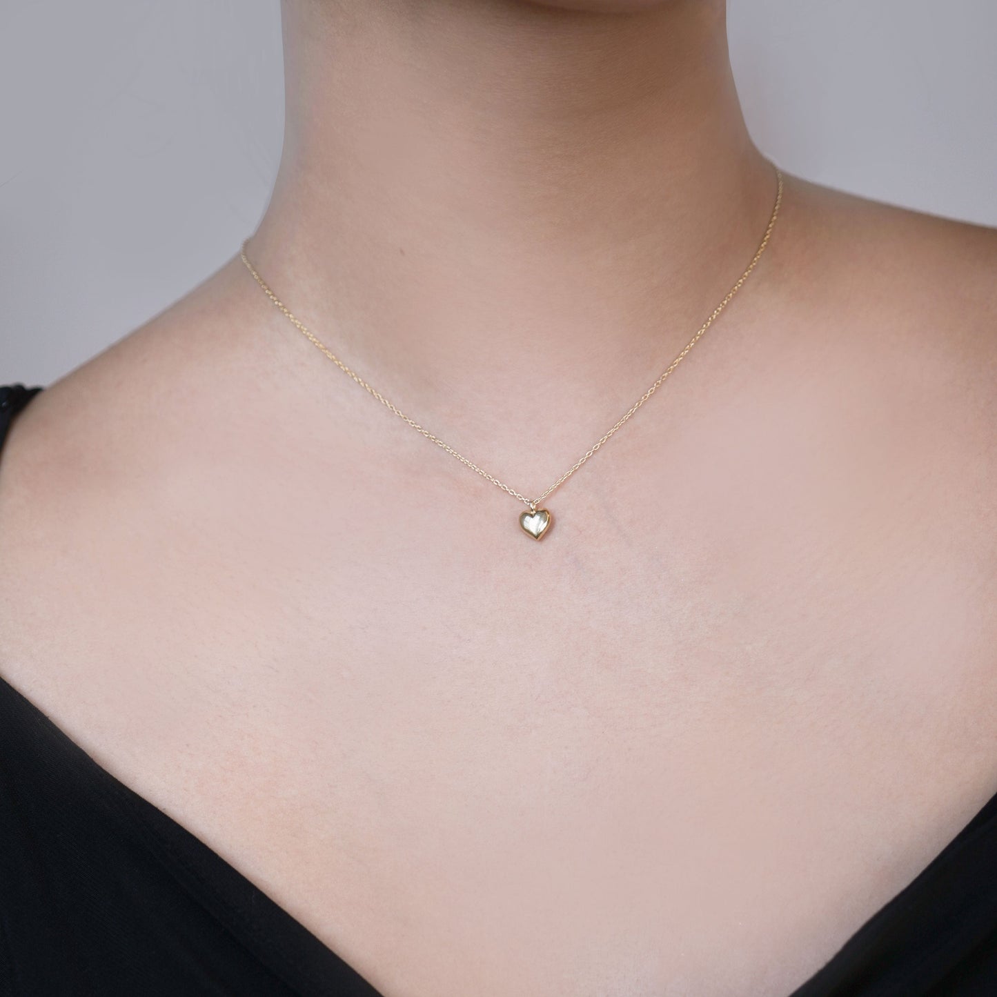 Full Heart Charm 14K Solid Gold
