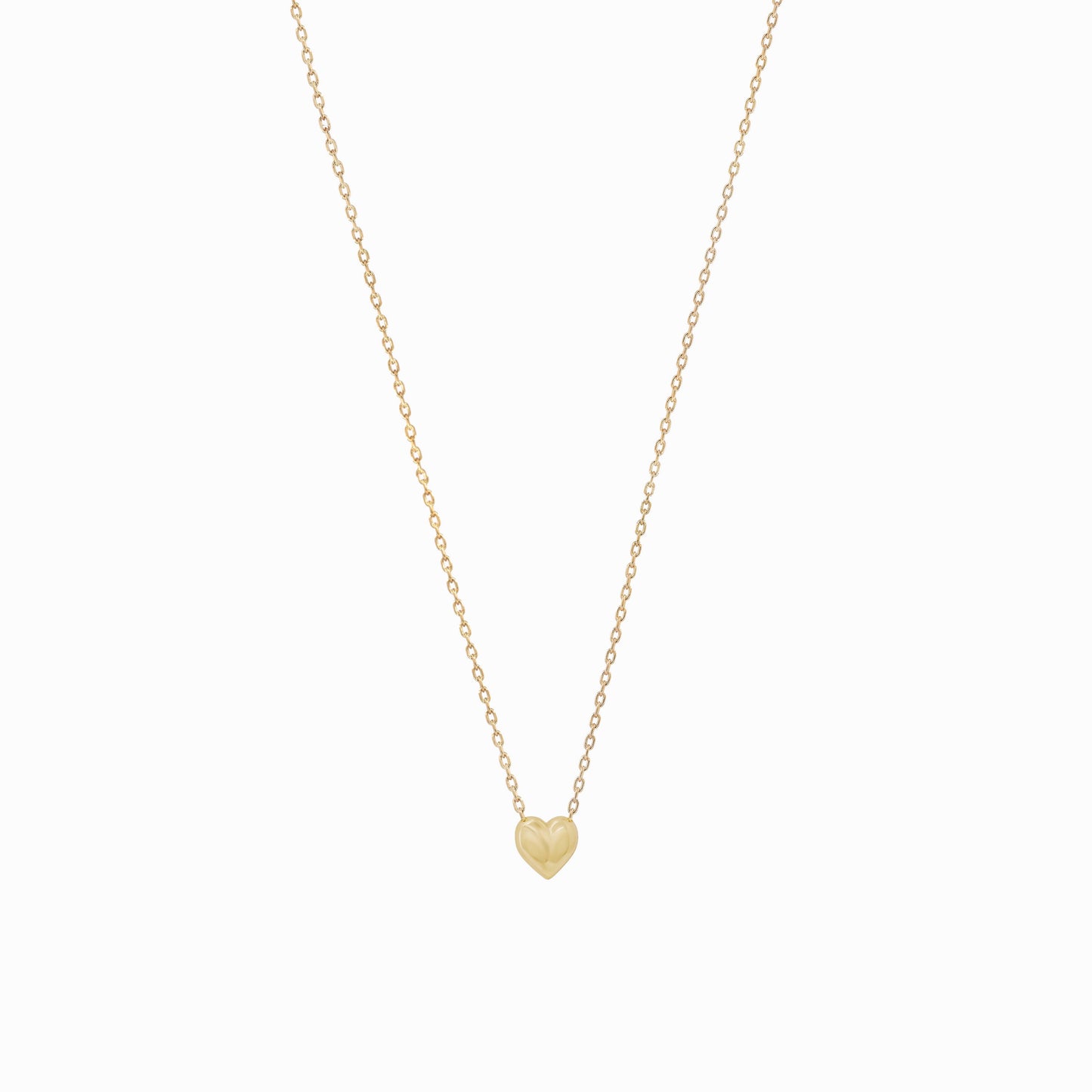 Full Heart Enamel Necklace 14K Solid Gold