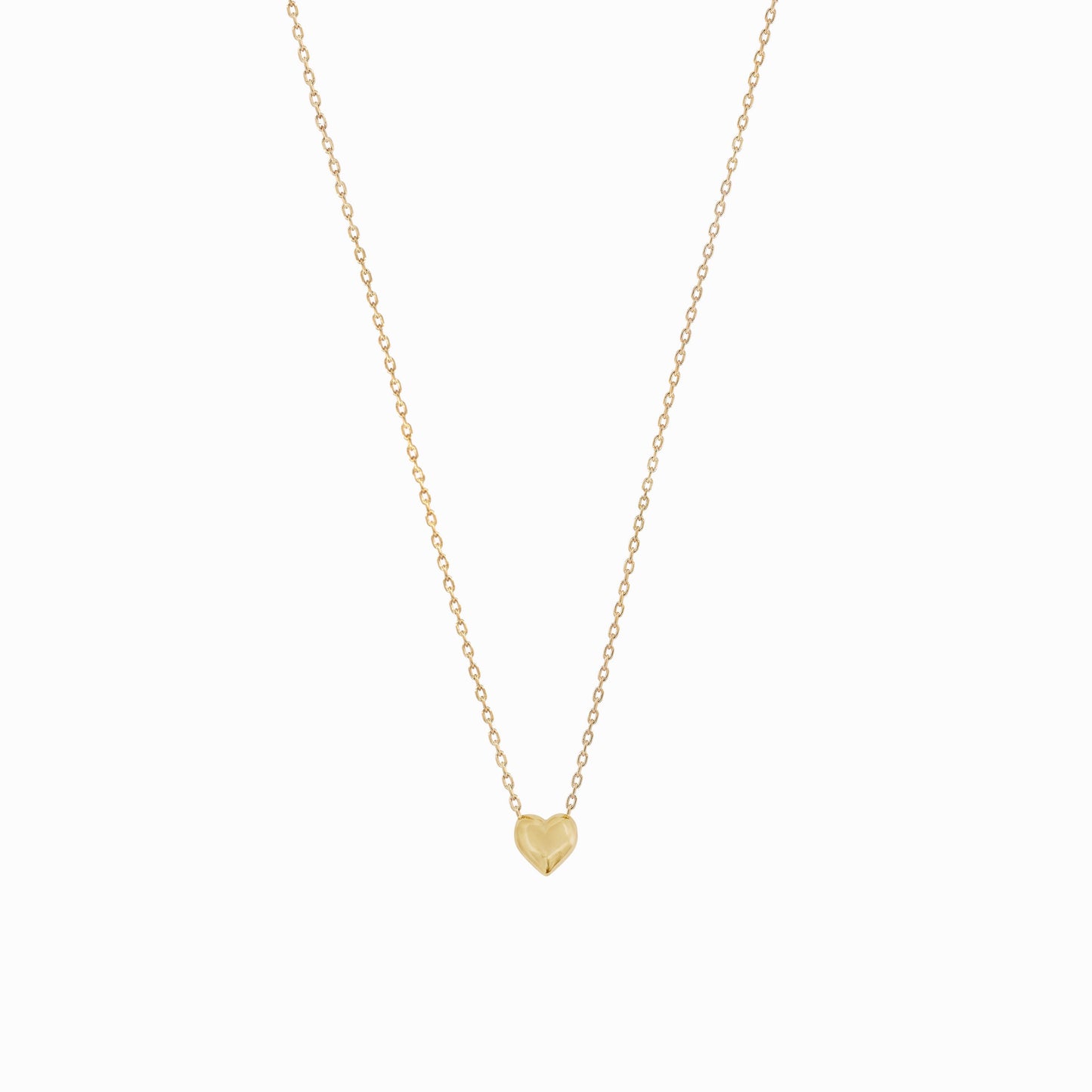 Full Heart Enamel Necklace 14K Solid Gold