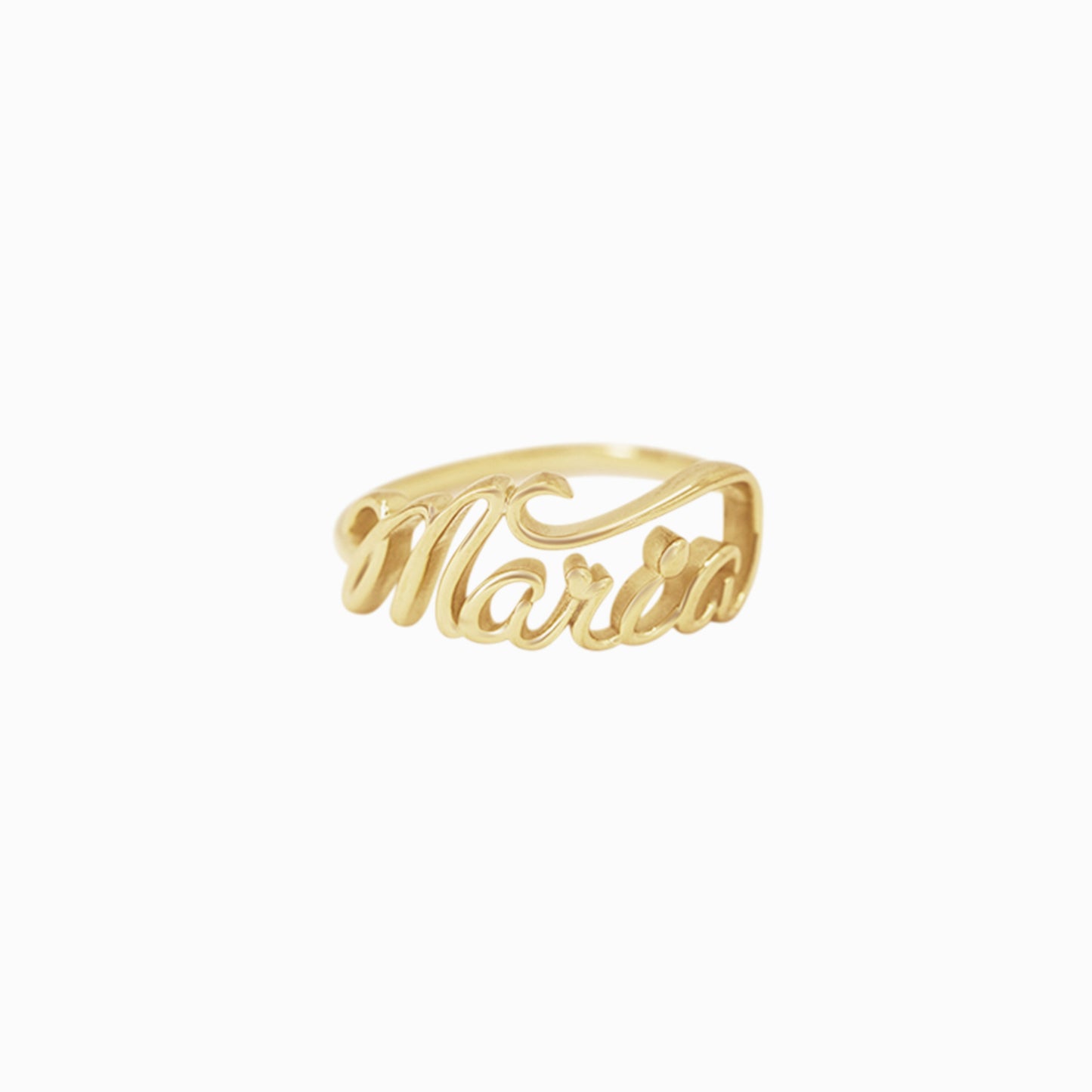 Personalized Custom Script Name Ring 14K Gold