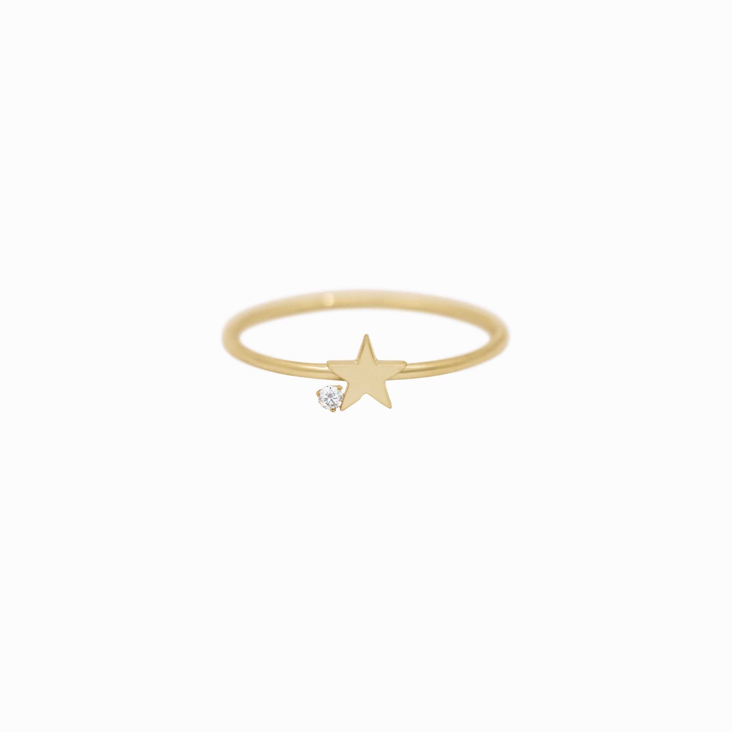 Star One Pavé Lab Diamond Ring 14K Solid Gold