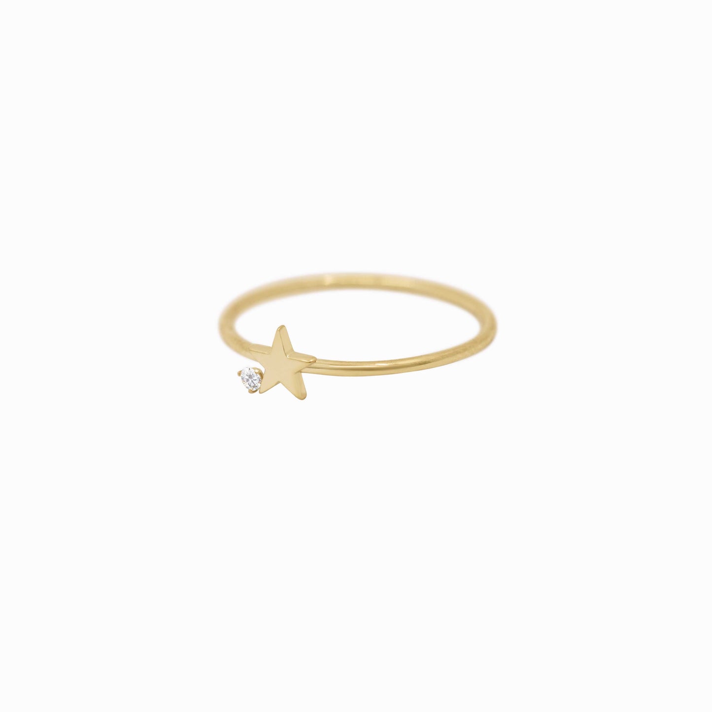 Star One Pavé Lab Diamond Ring 14K Solid Gold