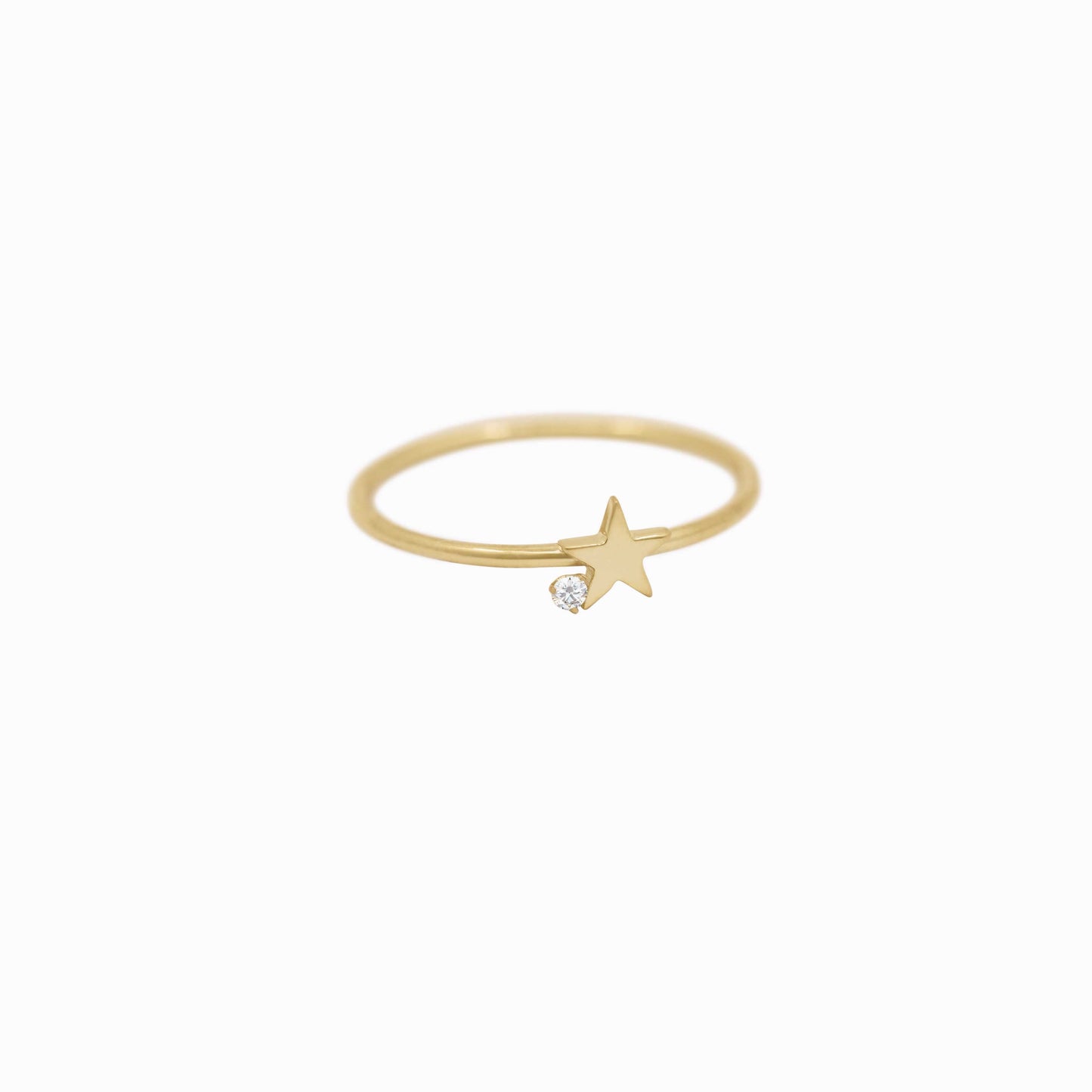 Star One Pavé Lab Diamond Ring 14K Solid Gold