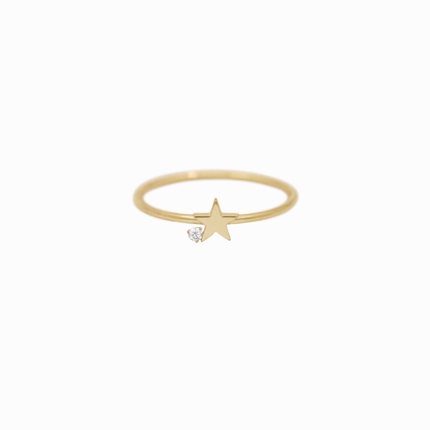 Star One Pavé Lab Diamond Ring 14K Solid Gold
