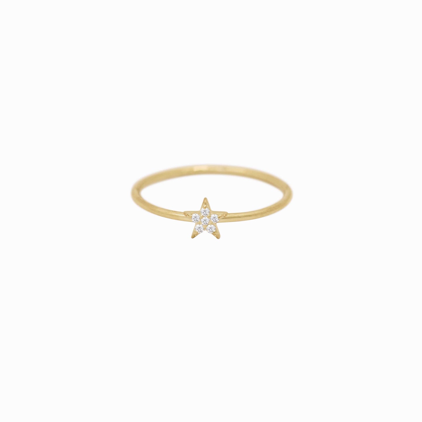 Star Line Pavé Lab Diamond Ring 14K  Solid Gold
