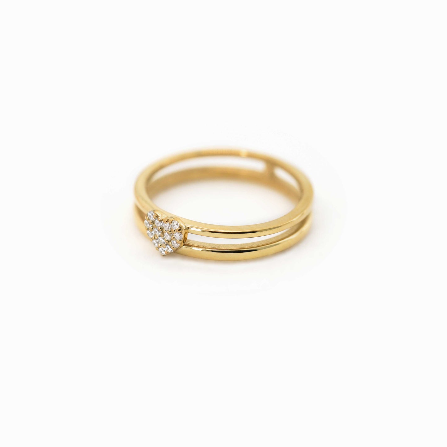 Heart Pavé Diamond Ring 14K Solid Gold