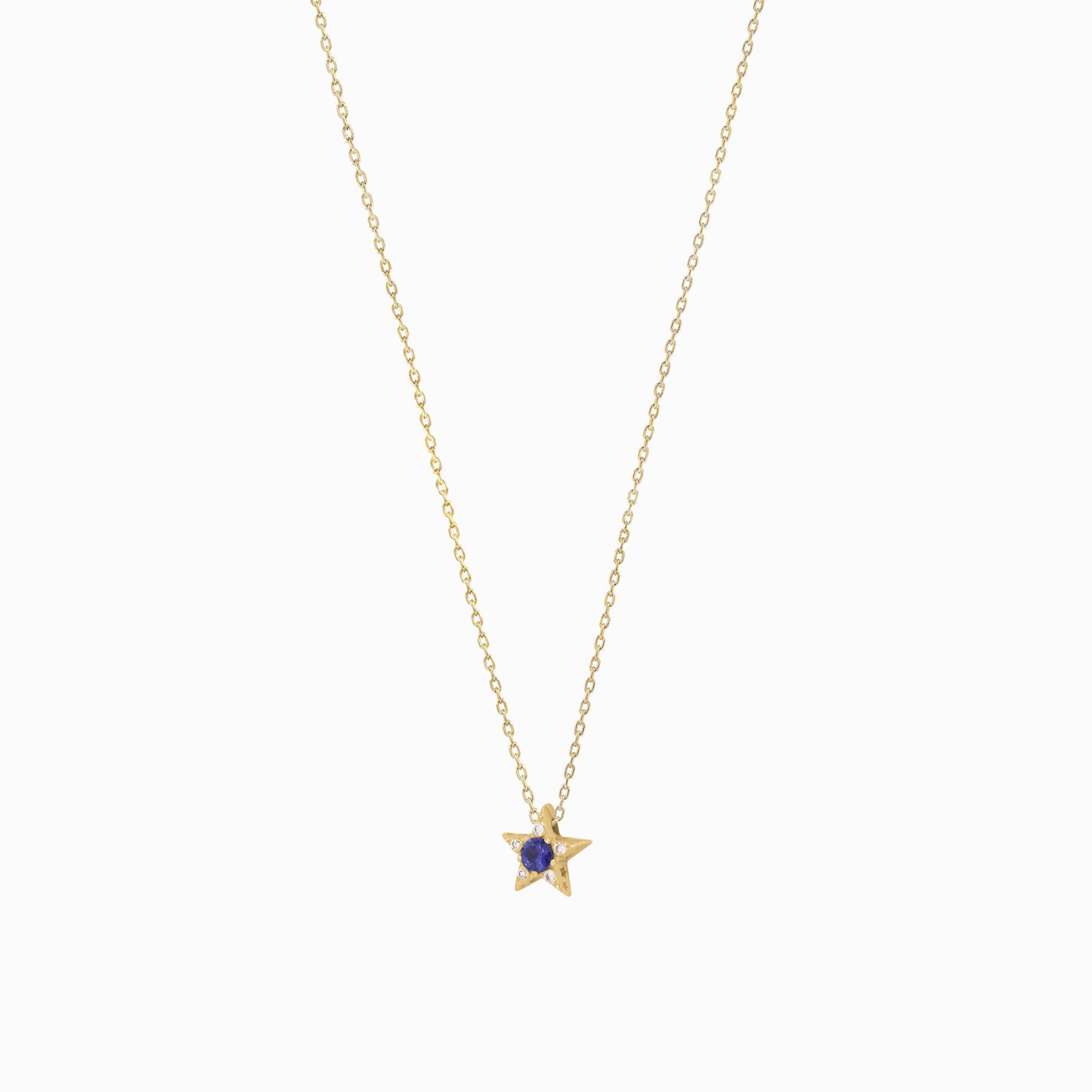 Star Birthstone Necklaces Pavé Lab Diamond Necklace 14K Gold